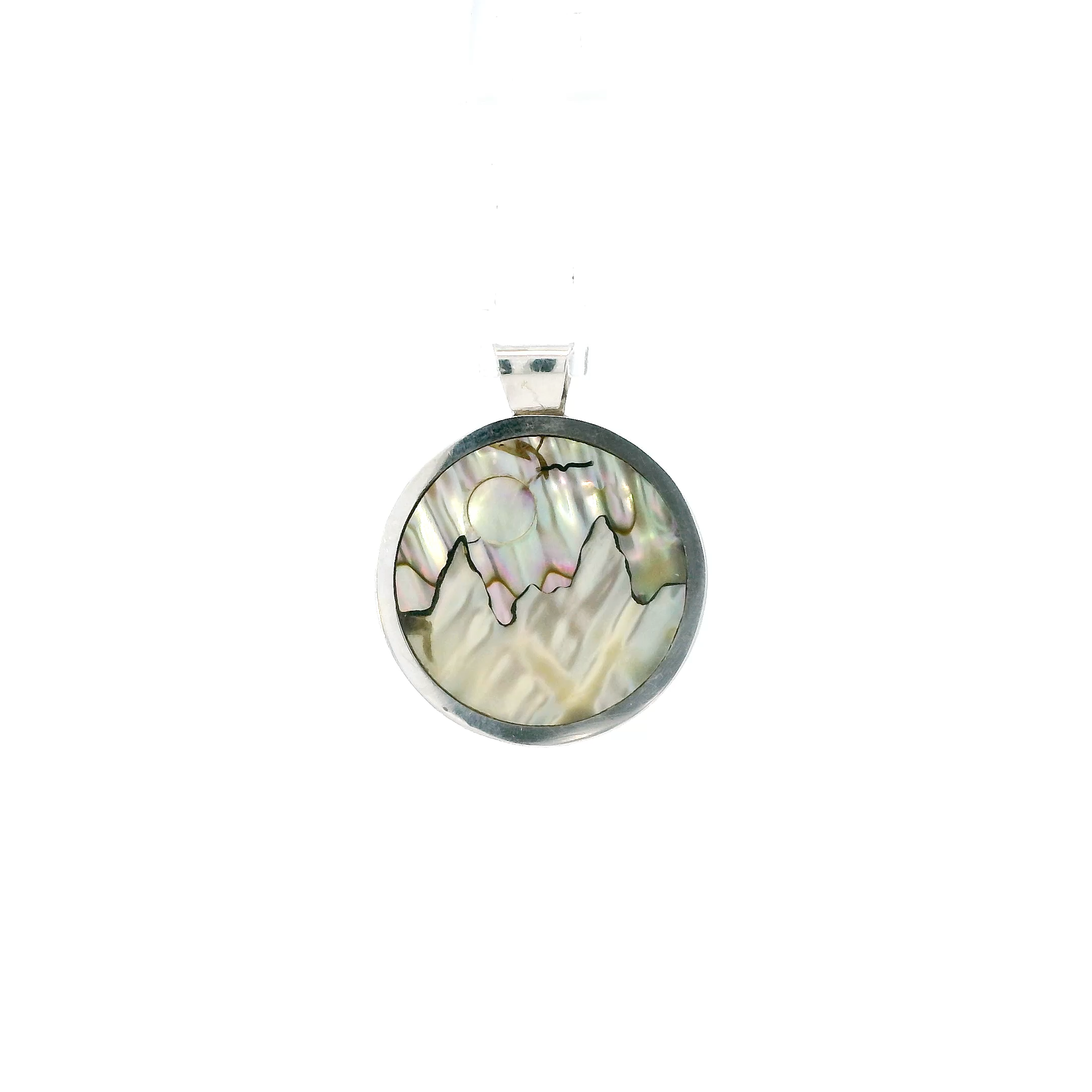 Silver Moon Mountain Pendant