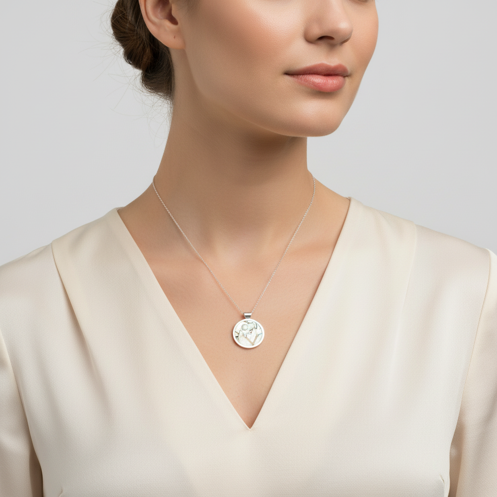 Silver Moon Mountain Pendant