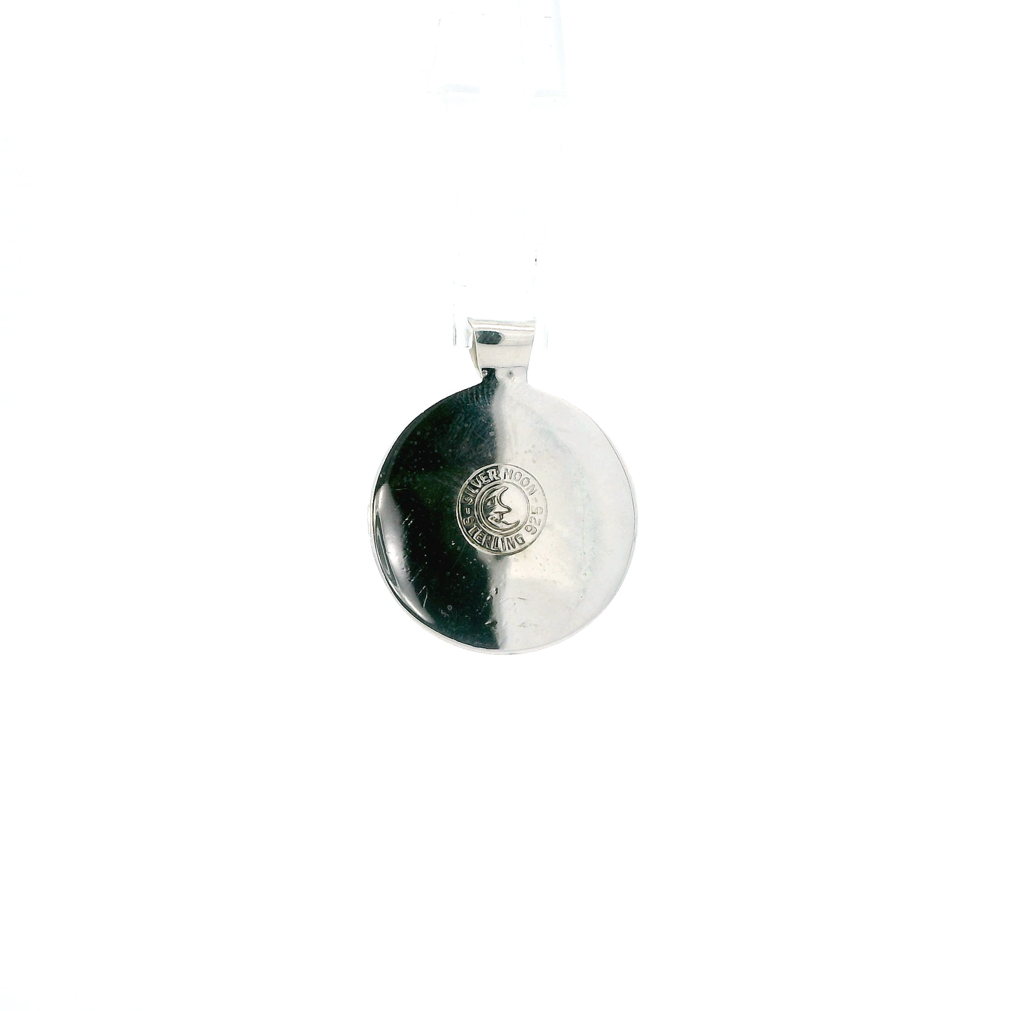 Silver Moon Mountain Scene Pendant