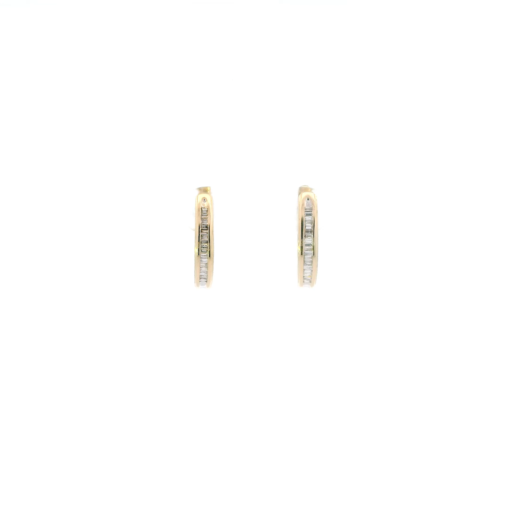 14K Yellow Gold Huggie Hoop Earrings