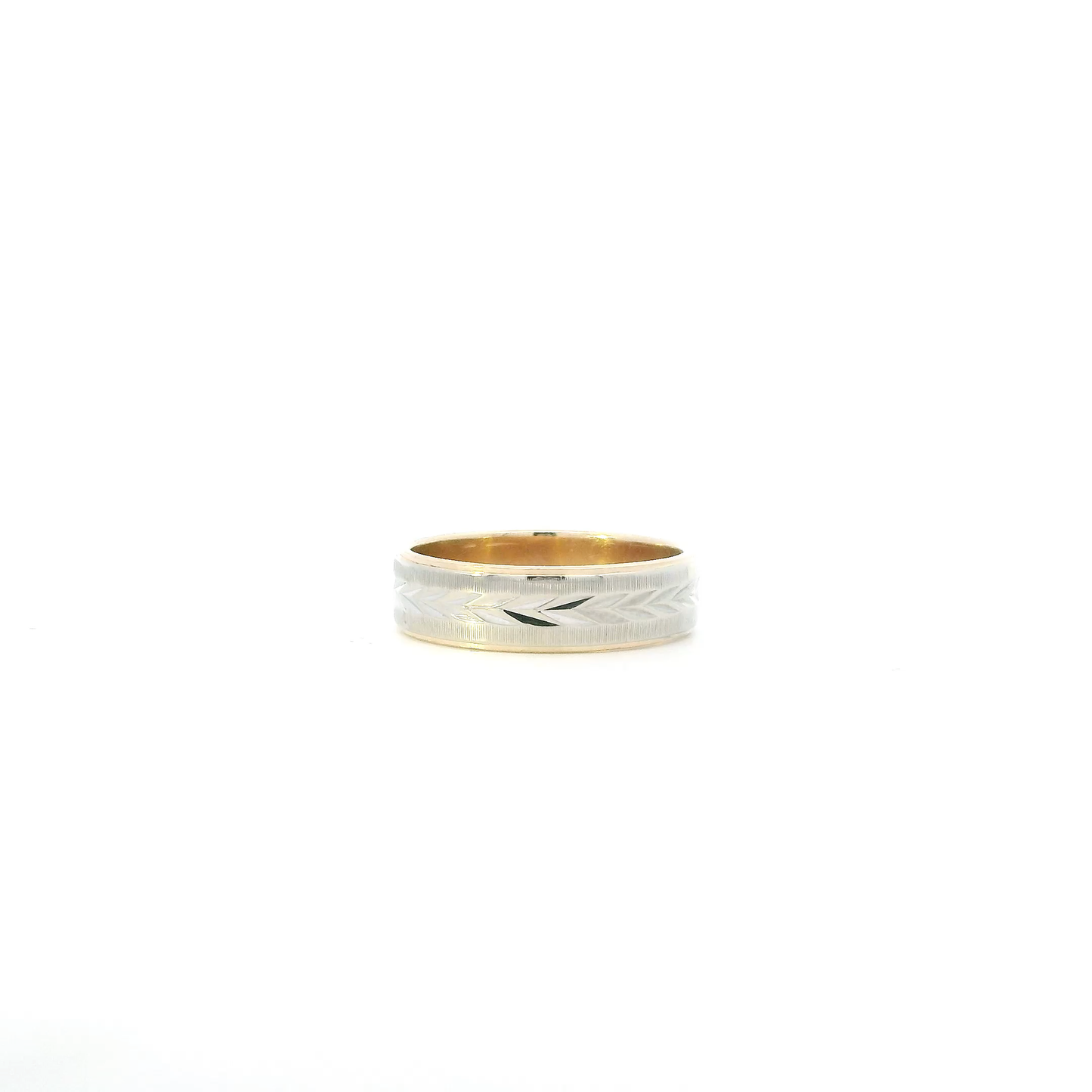 14K Yellow & White Gold Wheat Design Band Ring