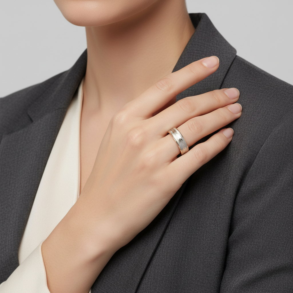 14K Yellow & White Gold Wheat Design Band Ring