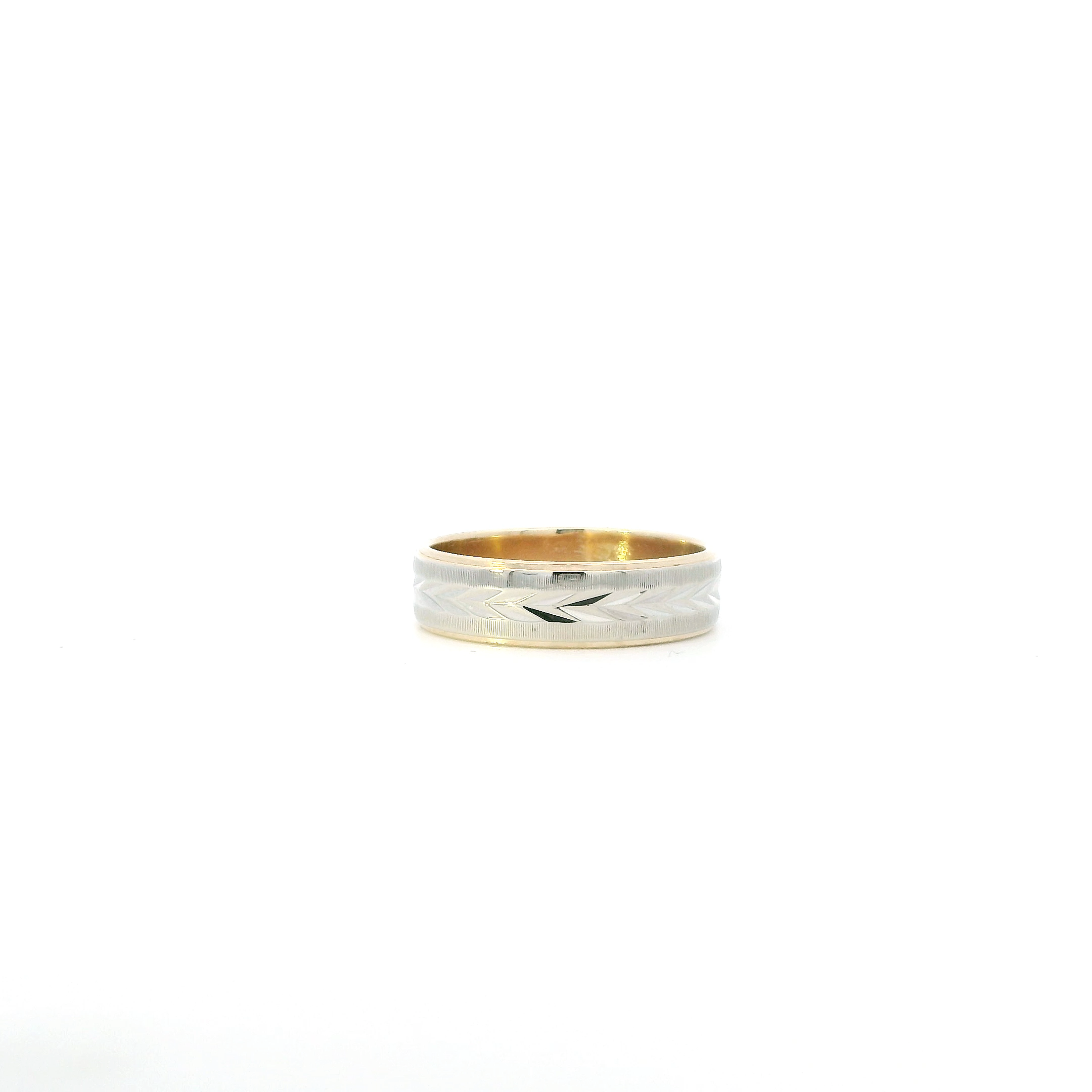 14K Yellow & White Gold Wheat Design Band Ring