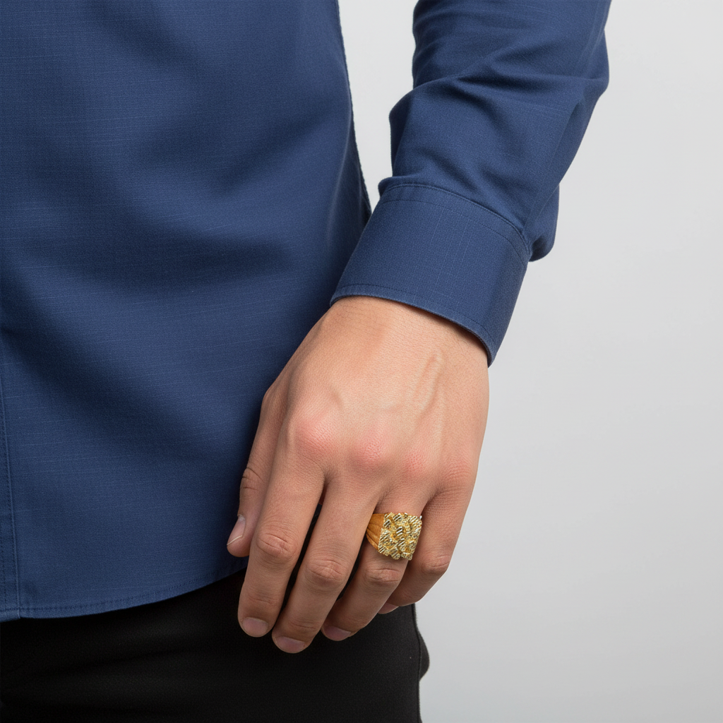 10K Yellow Gold Nugget Ring