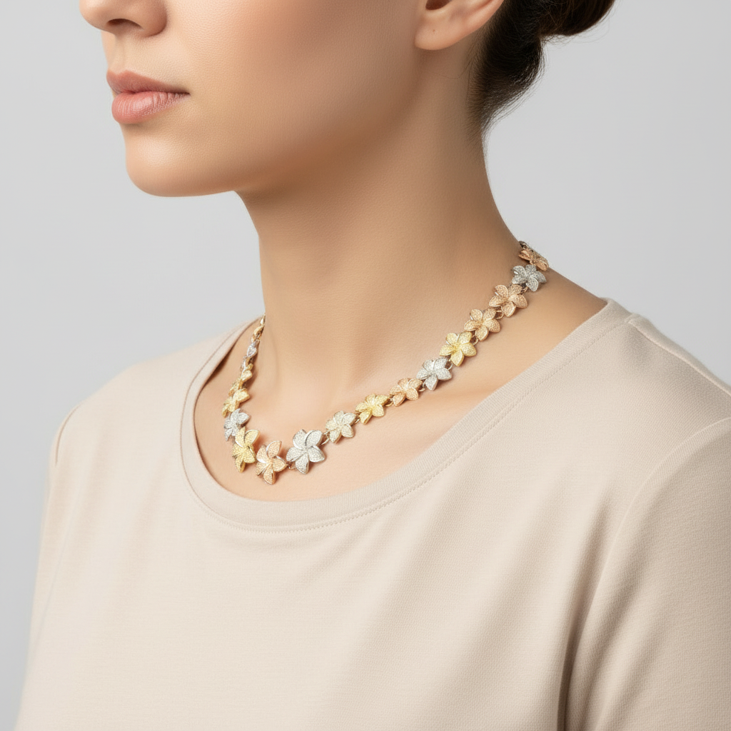 14K Tri Color Gold 17.25