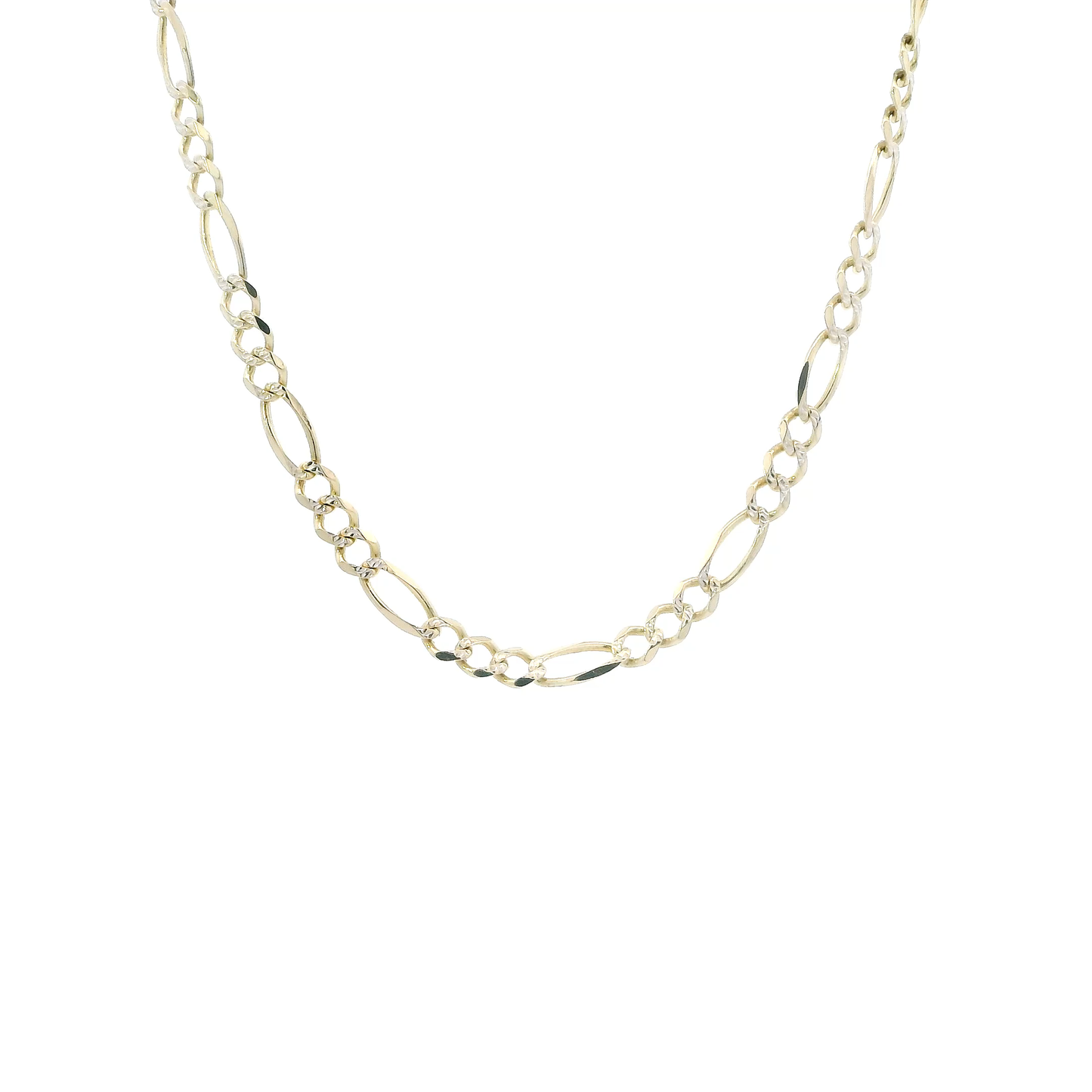 14K Yellow Gold 20.5" Diamond Cut Figaro Chain