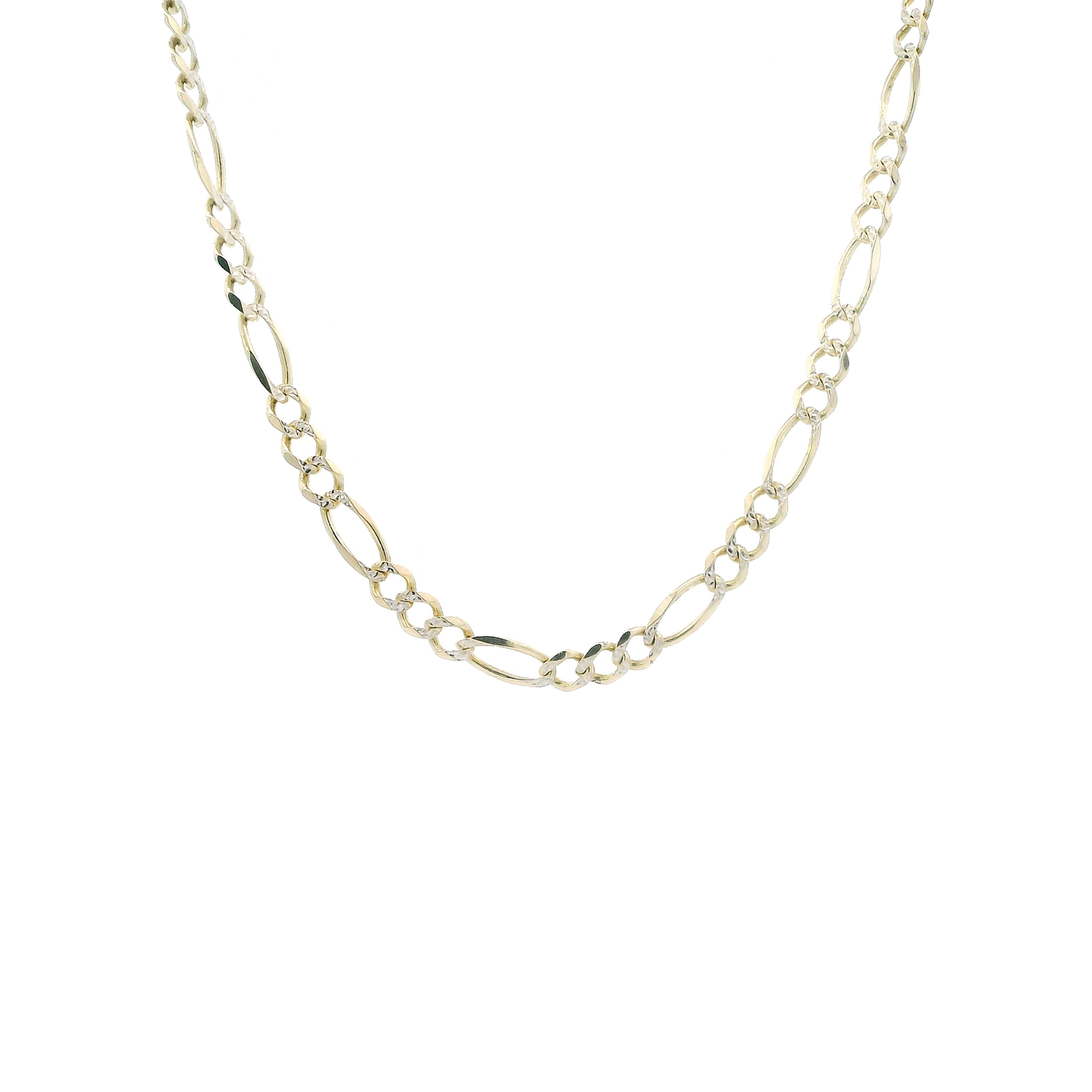 14K Yellow Gold 20.5" Diamond Cut Figaro Chain