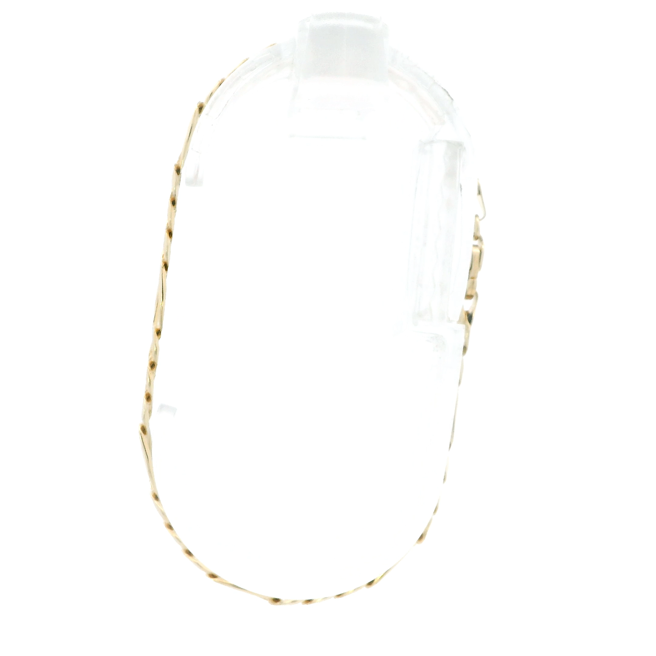 14K Yellow Gold Diamond Cut Figaro Bracelet