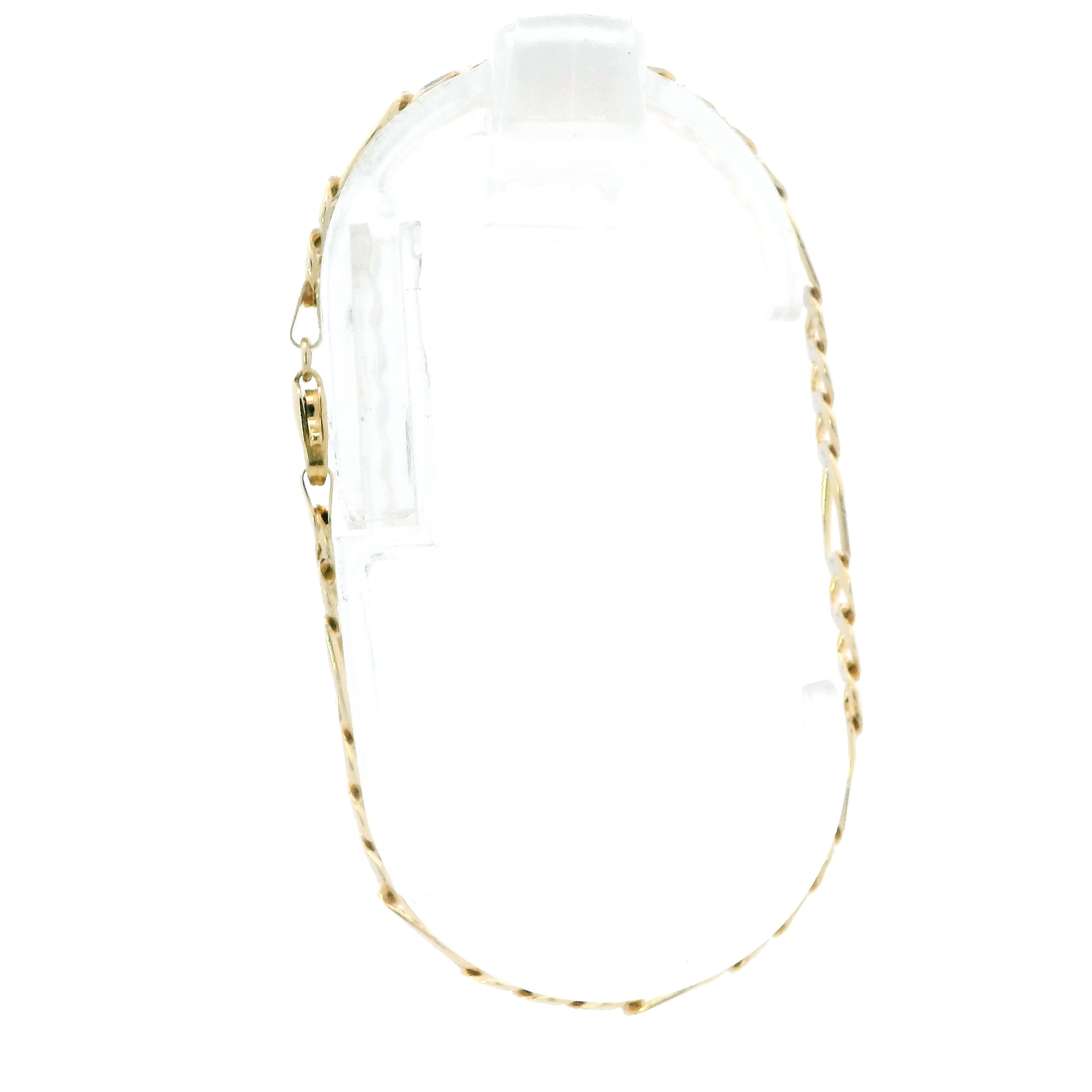 14K Yellow Gold Diamond Cut Figaro Bracelet