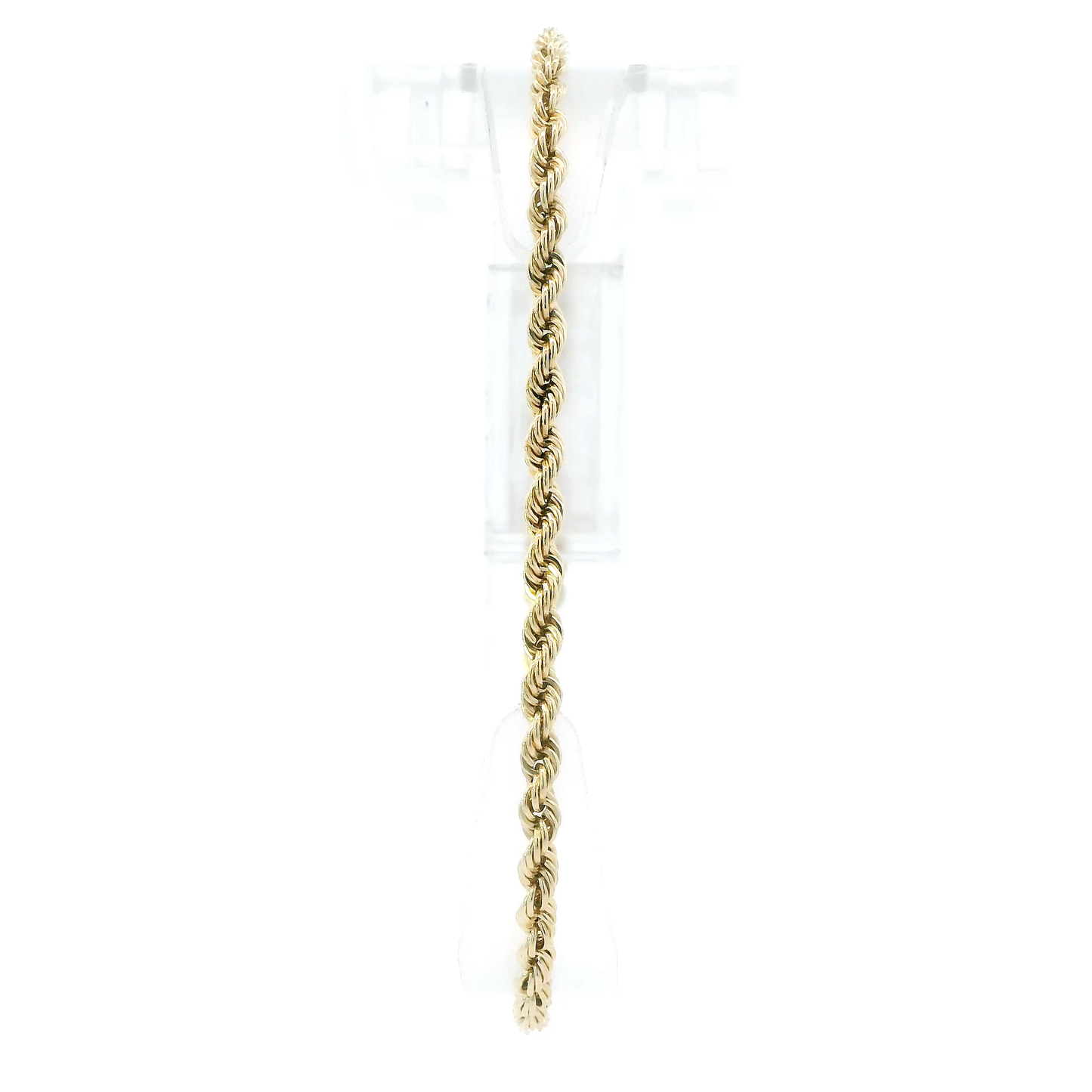 10K Yellow Gold 8" Hollow Rope Bracelet