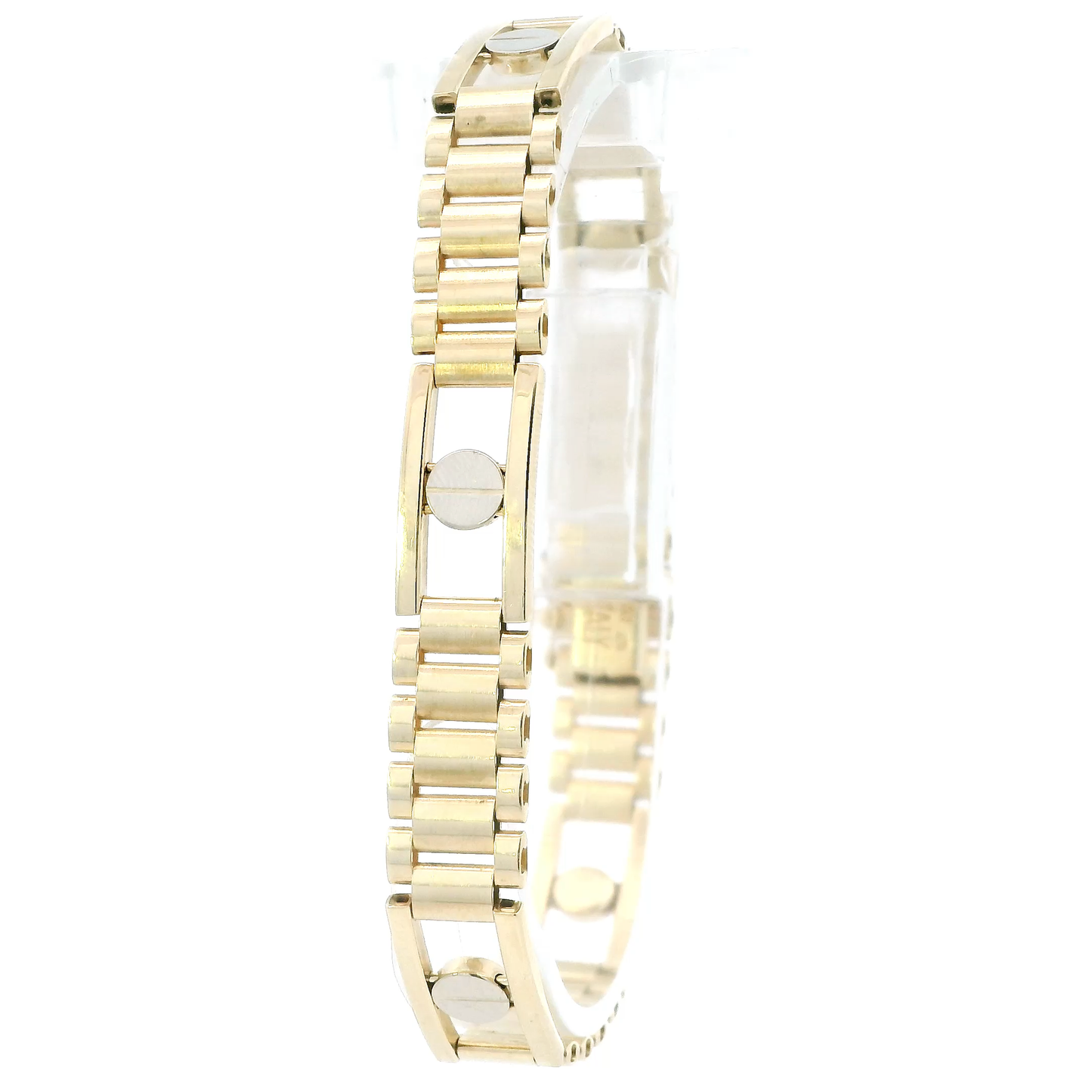14K Yellow Gold 8" Rectangle Screwdriver Design Rolex Bracelet
