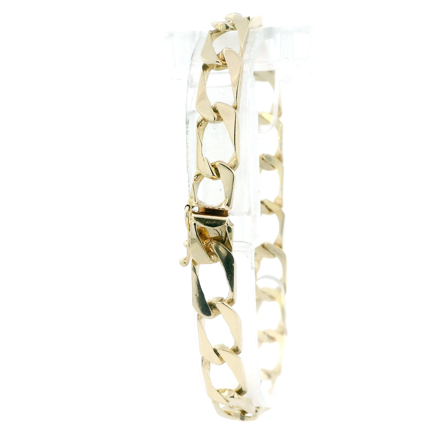 14K Yellow Gold 8" Flat Curb Bracelet
