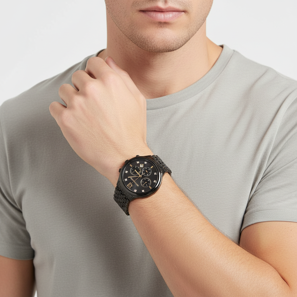 Wittnauer Black Tie Black Chronograph Mens Wristwatch - WN3110