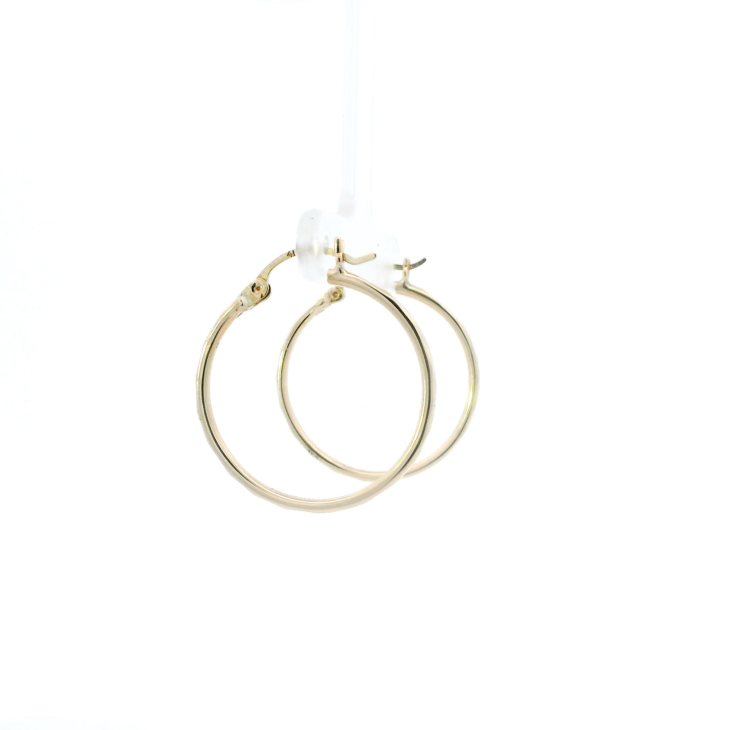 10K Yellow Gold Diamond Cut Hoop Earrings