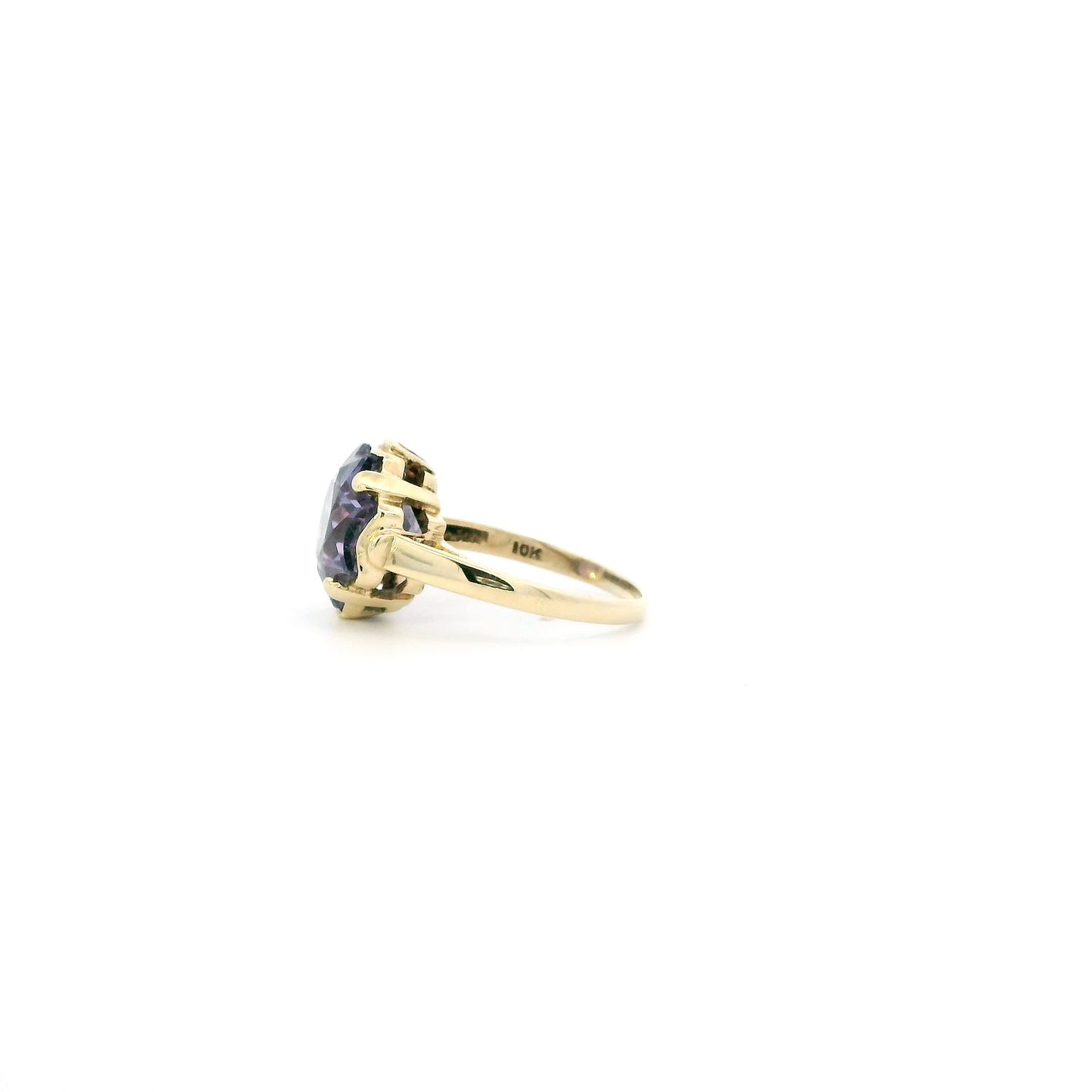 10K Yellow Gold Star Alexandrite Womens Ring