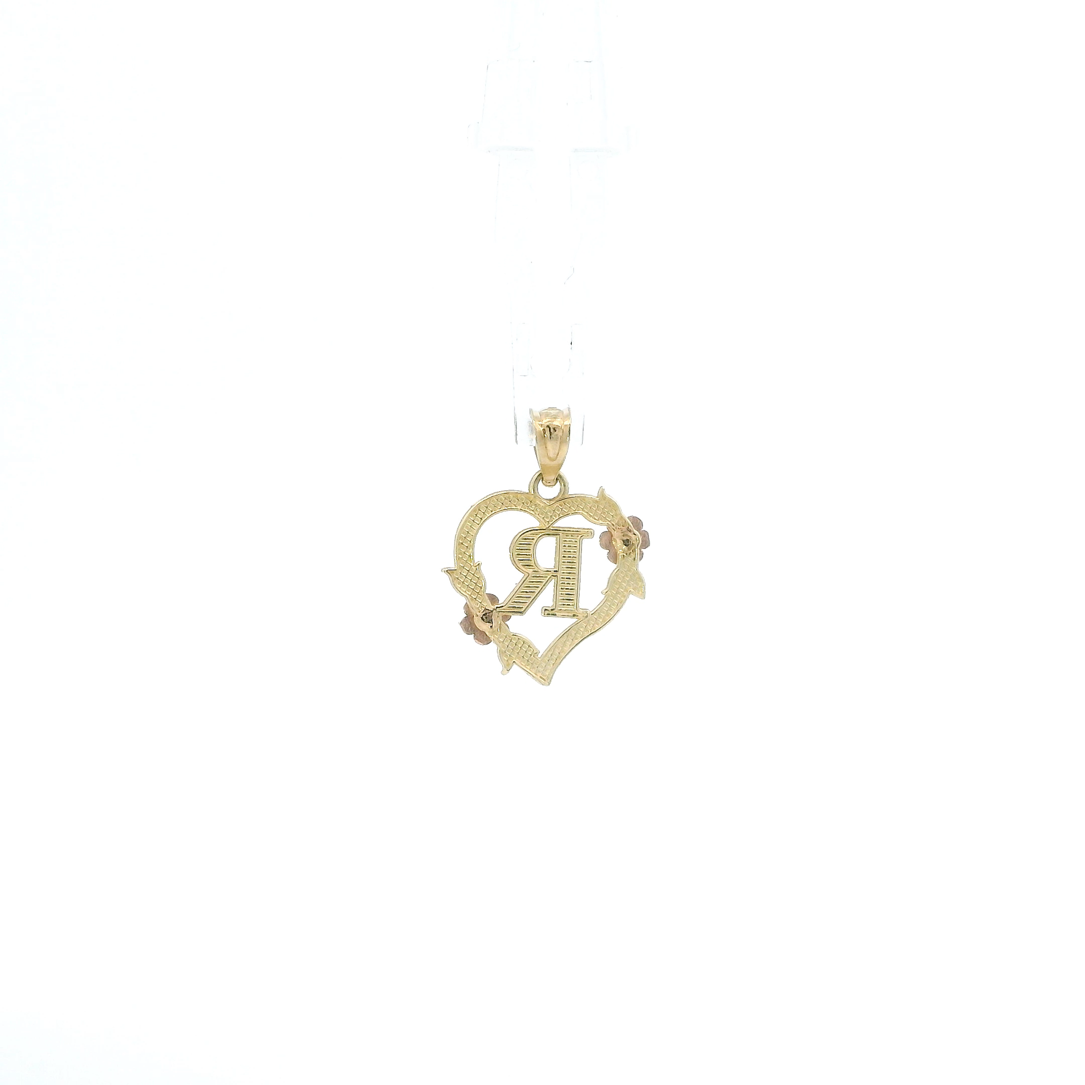 10K Yellow & Rose Gold Diamond Cut Letter 