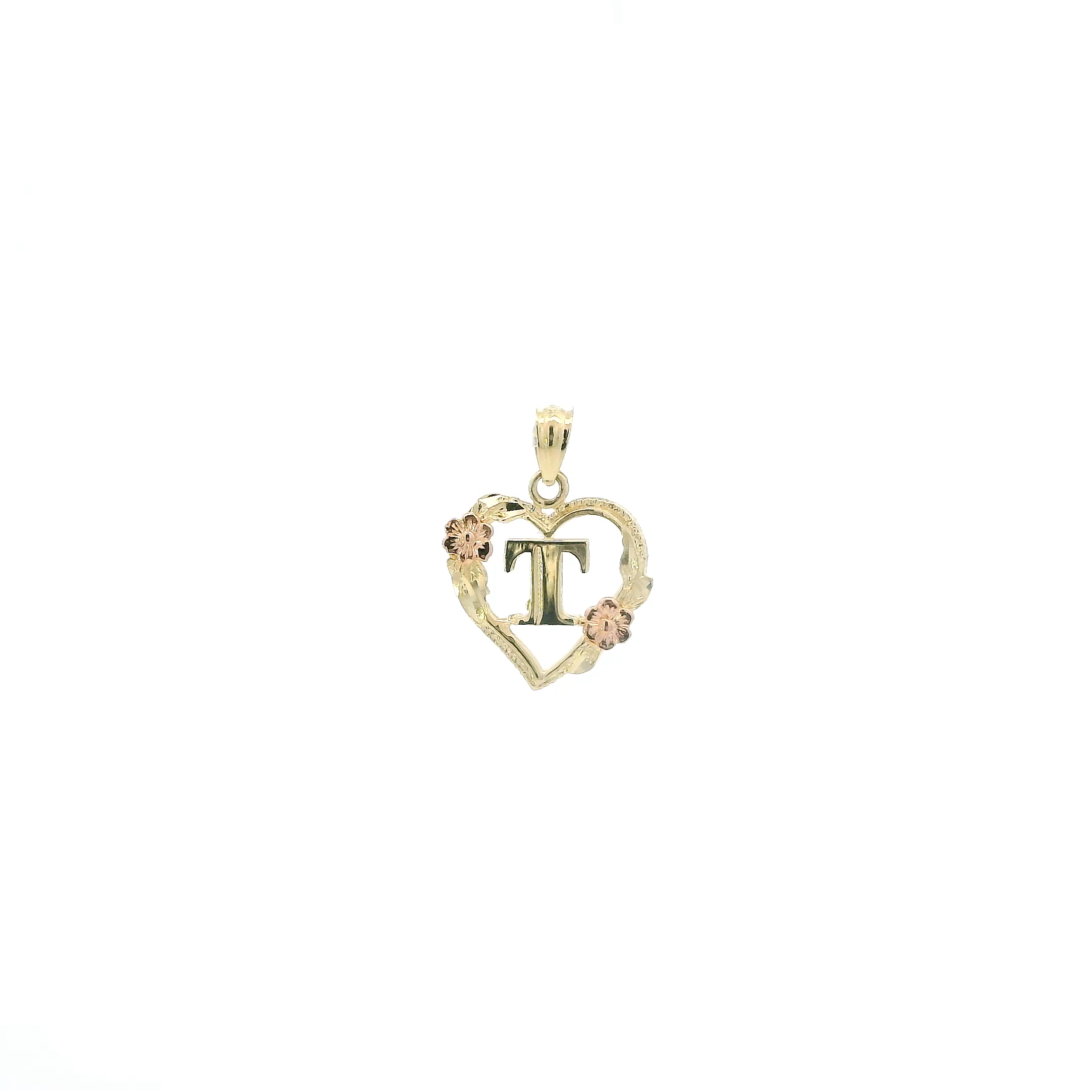 14K Yellow & Rose Gold Letter 