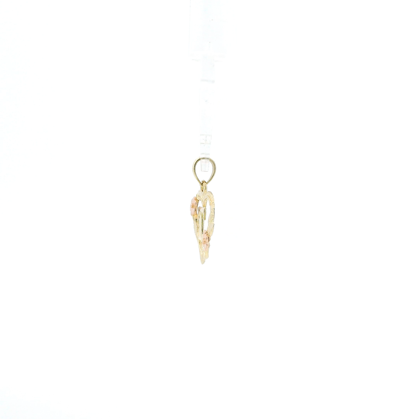 14K Yellow & Rose Gold Letter "T" Heart Pendant