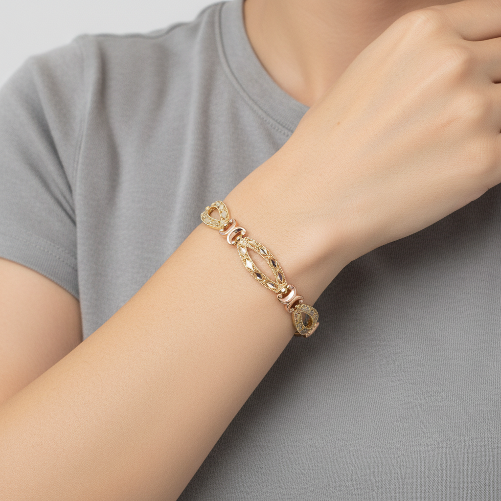 14K Tri Color Gold 7