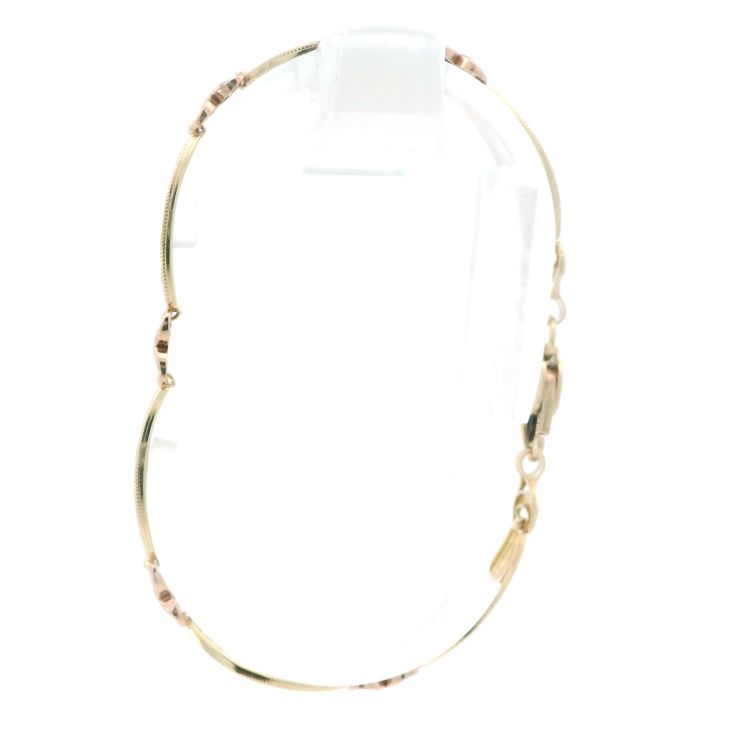 14K Tri Color Gold 7" Open Link Bracelet