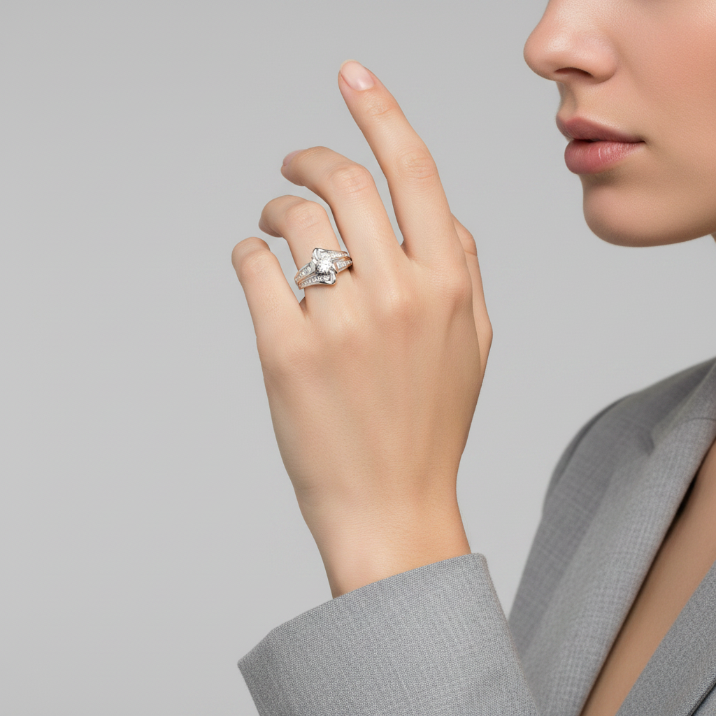 14K White Gold Diamond Womens Ring - 0.63ct