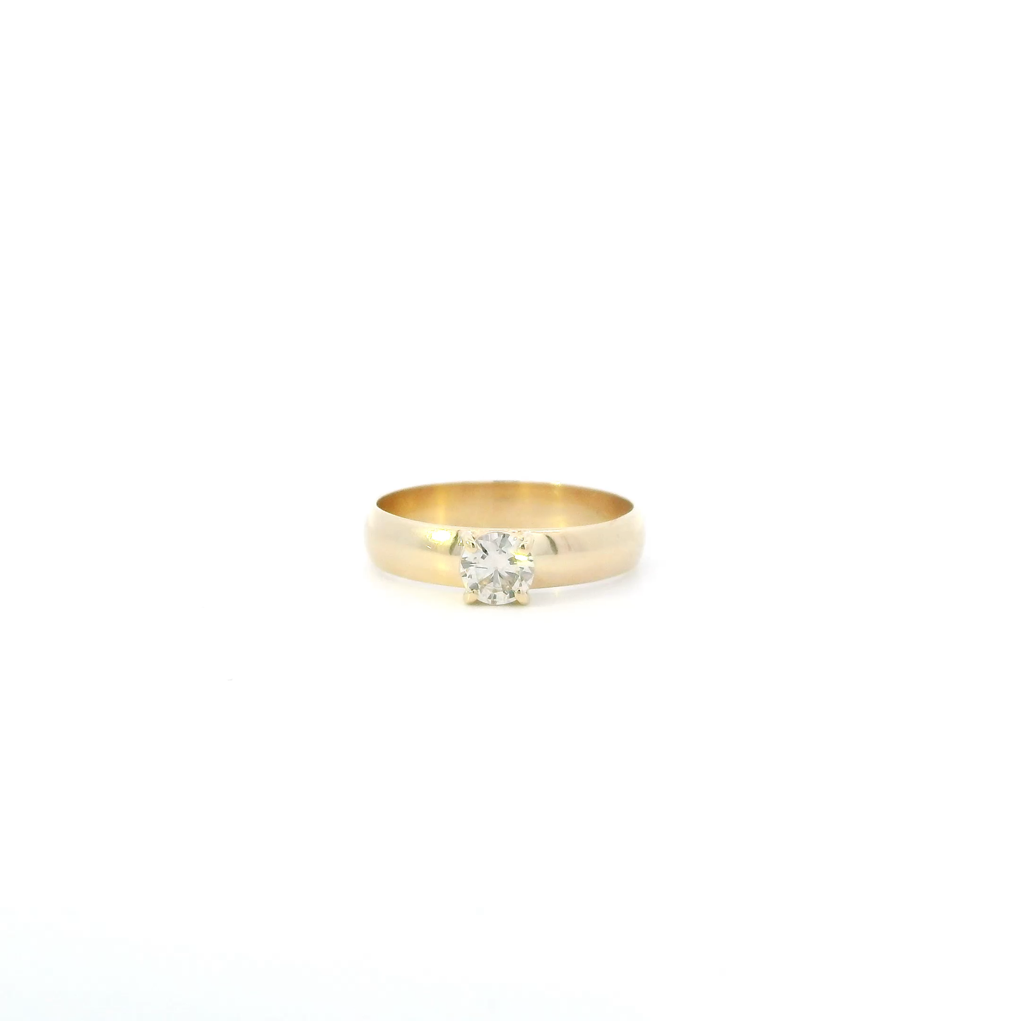 14K Yellow Gold Solitaire Womens Ring - 0.55ct