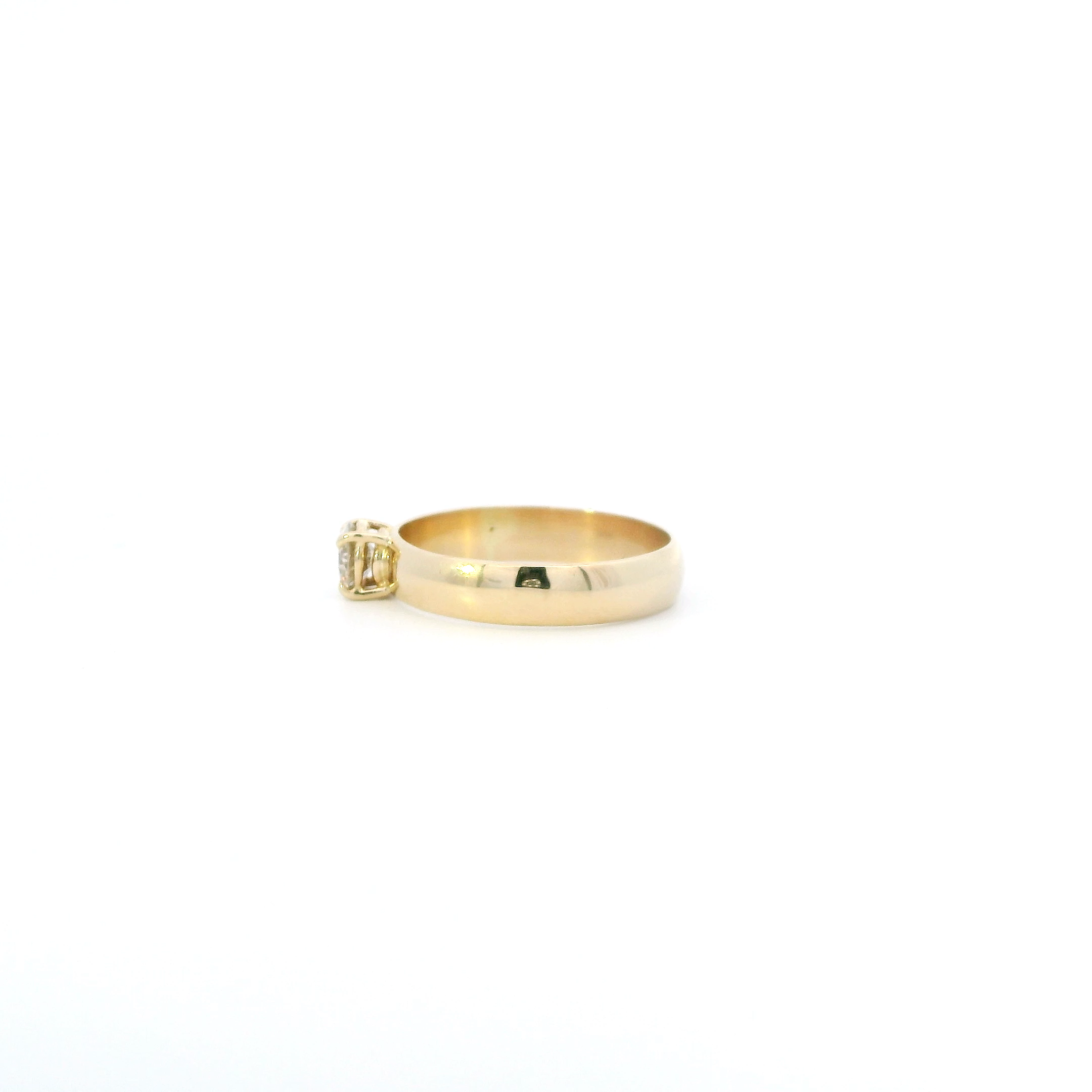 14K Yellow Gold Solitaire Womens Ring - 0.55ct
