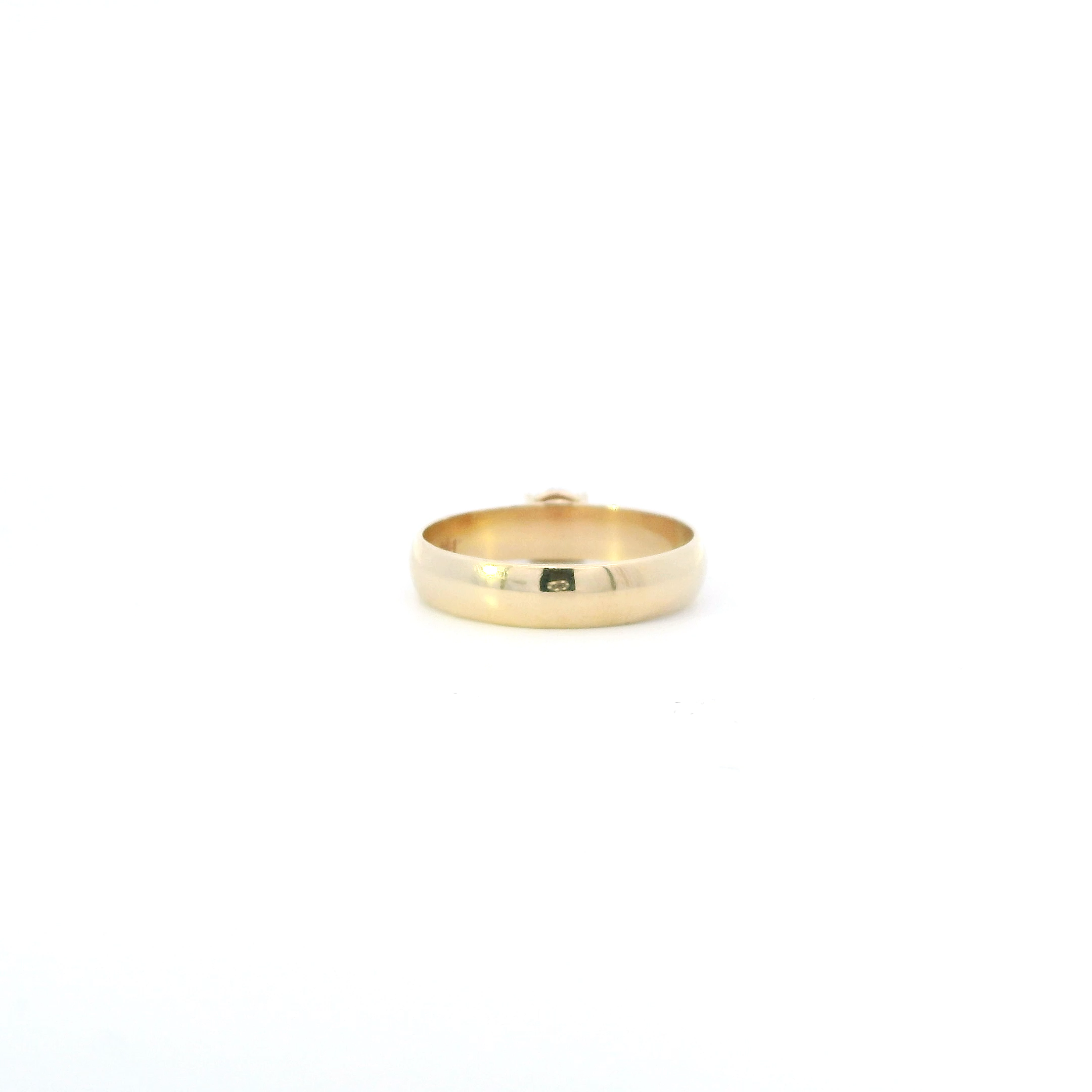 14K Yellow Gold Solitaire Womens Ring - 0.55ct