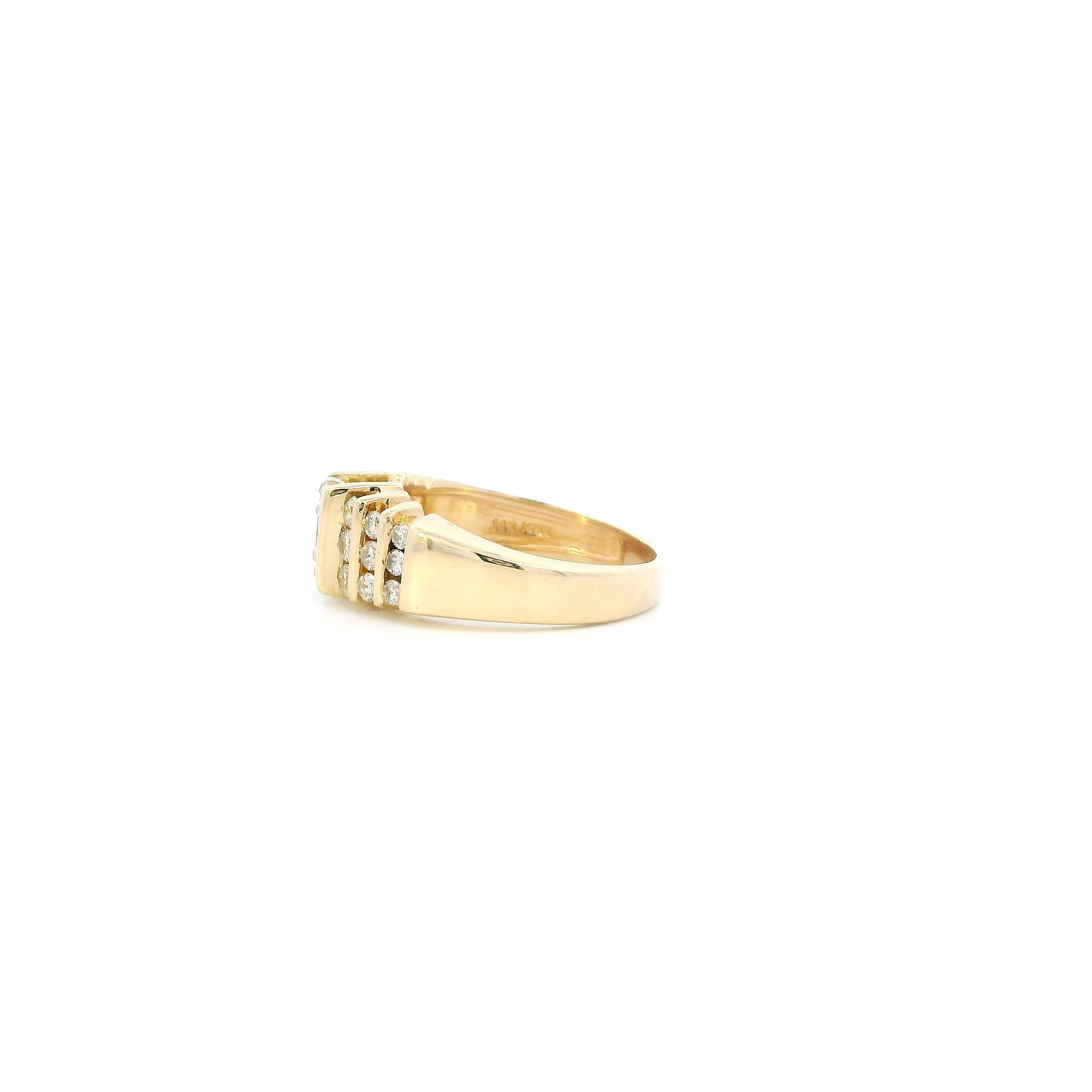 14K Yellow Gold Diamond Womens Ring - 0.80ct