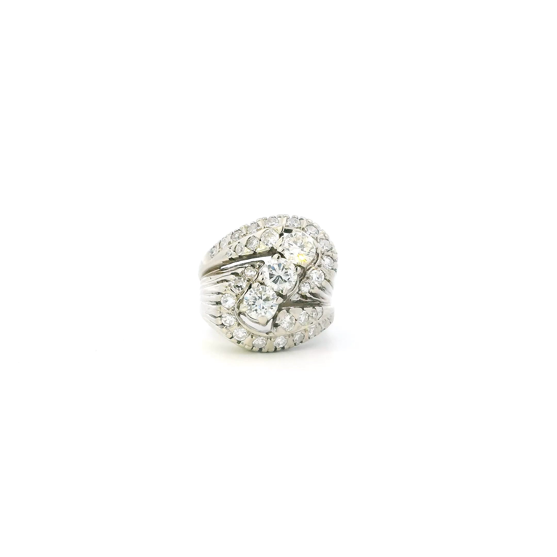 14K White Gold Diamond Womens Ring - 1.17ct