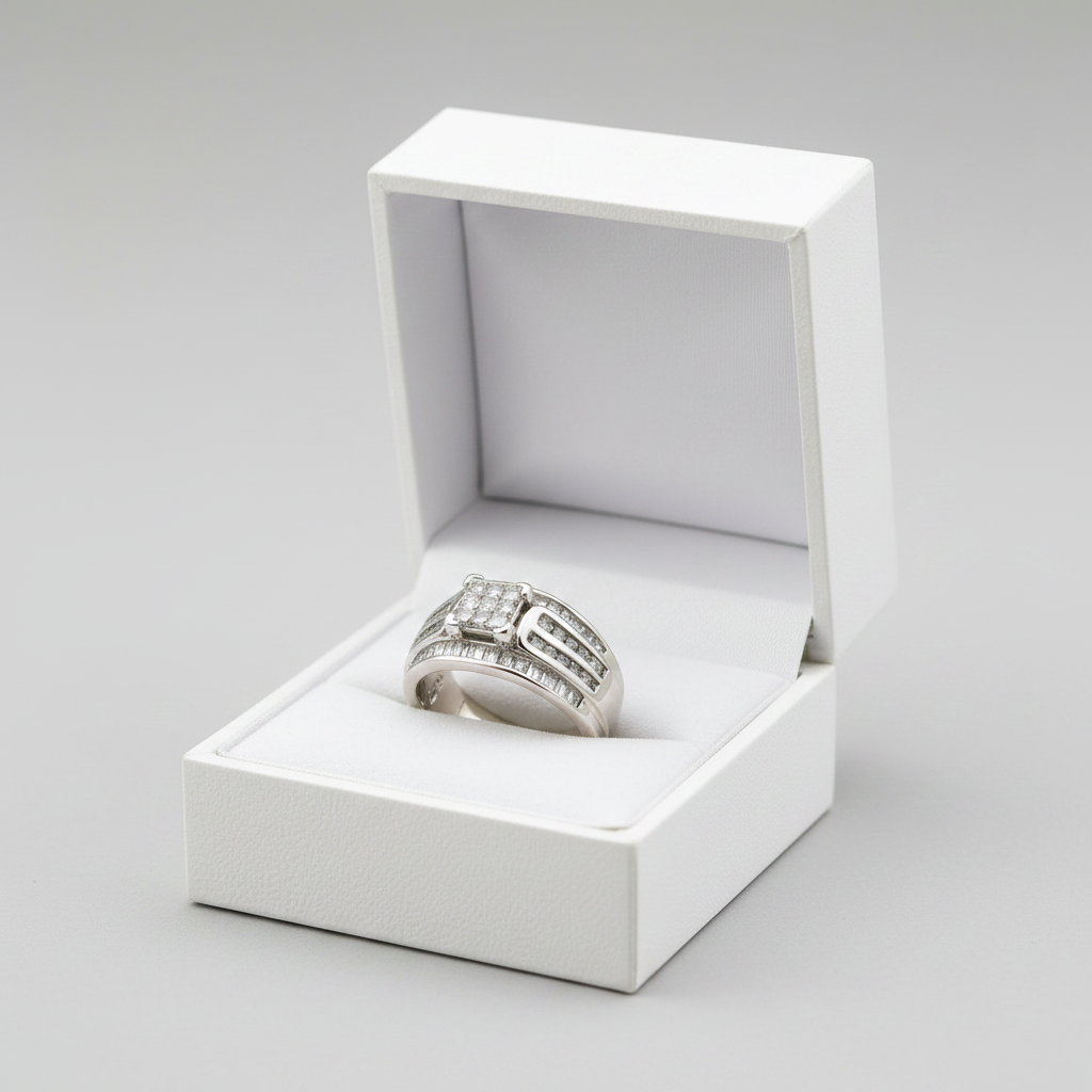 10K White Gold Diamond Womens Ring - 0.69ct