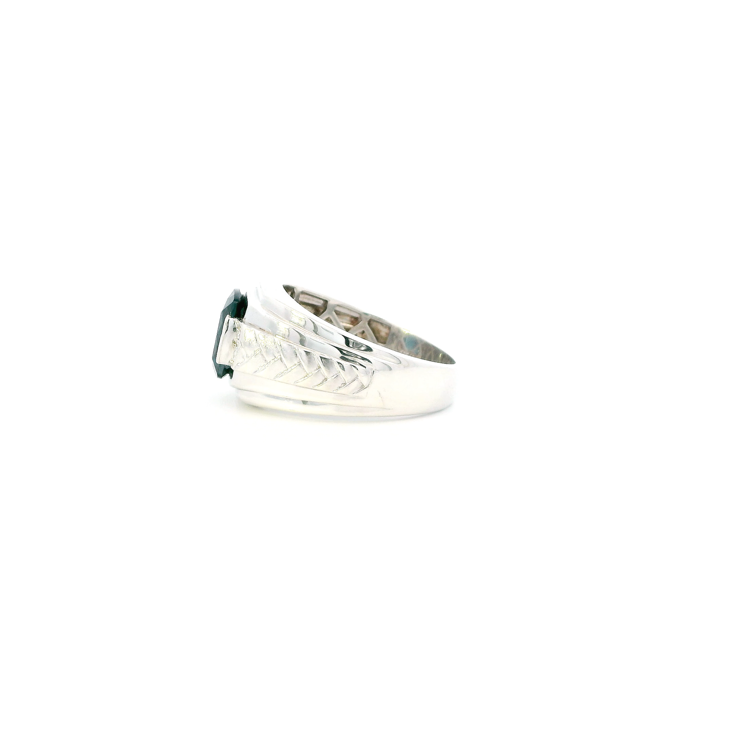 Sterling Silver Blue Topaz Mens Ring