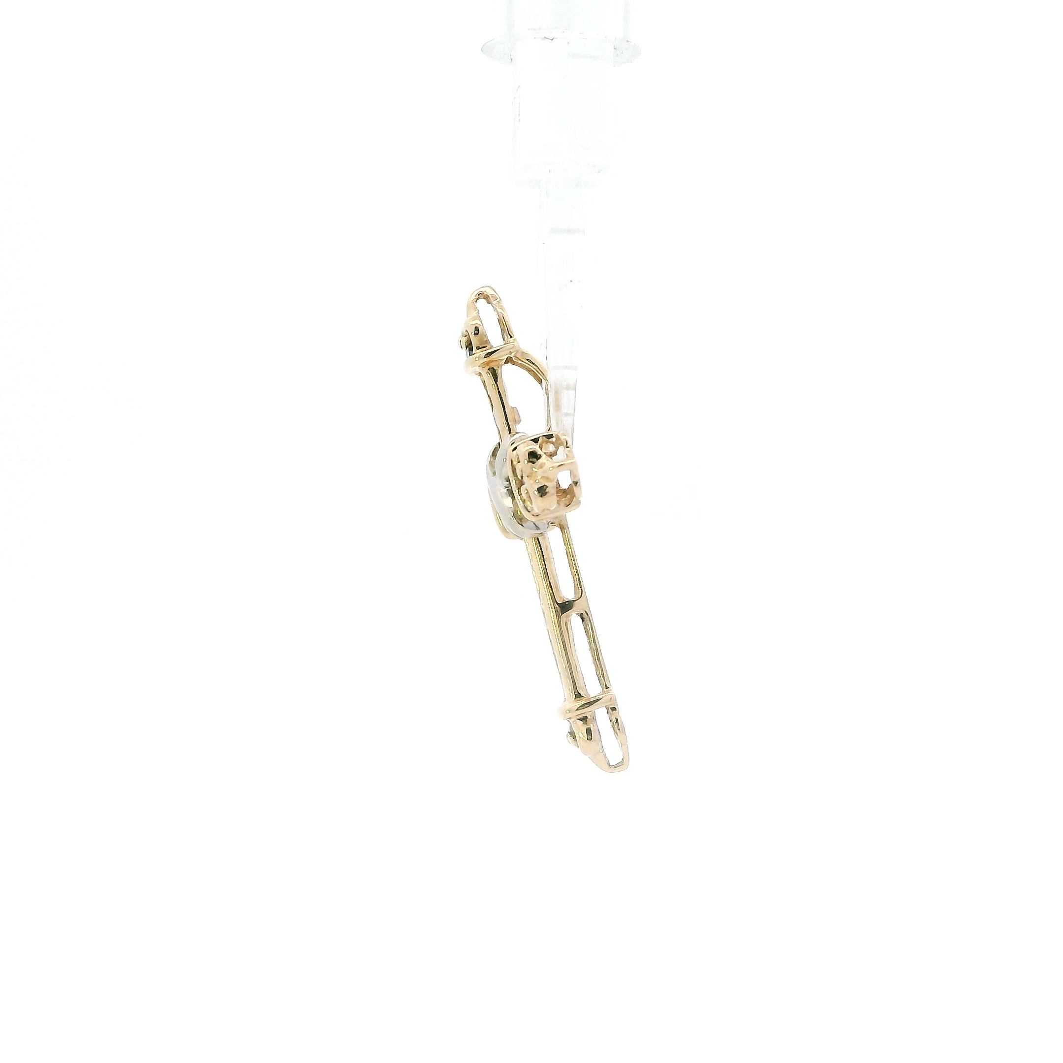 10K Yellow & White Gold Diamond Cross Pendant - 0.65ct