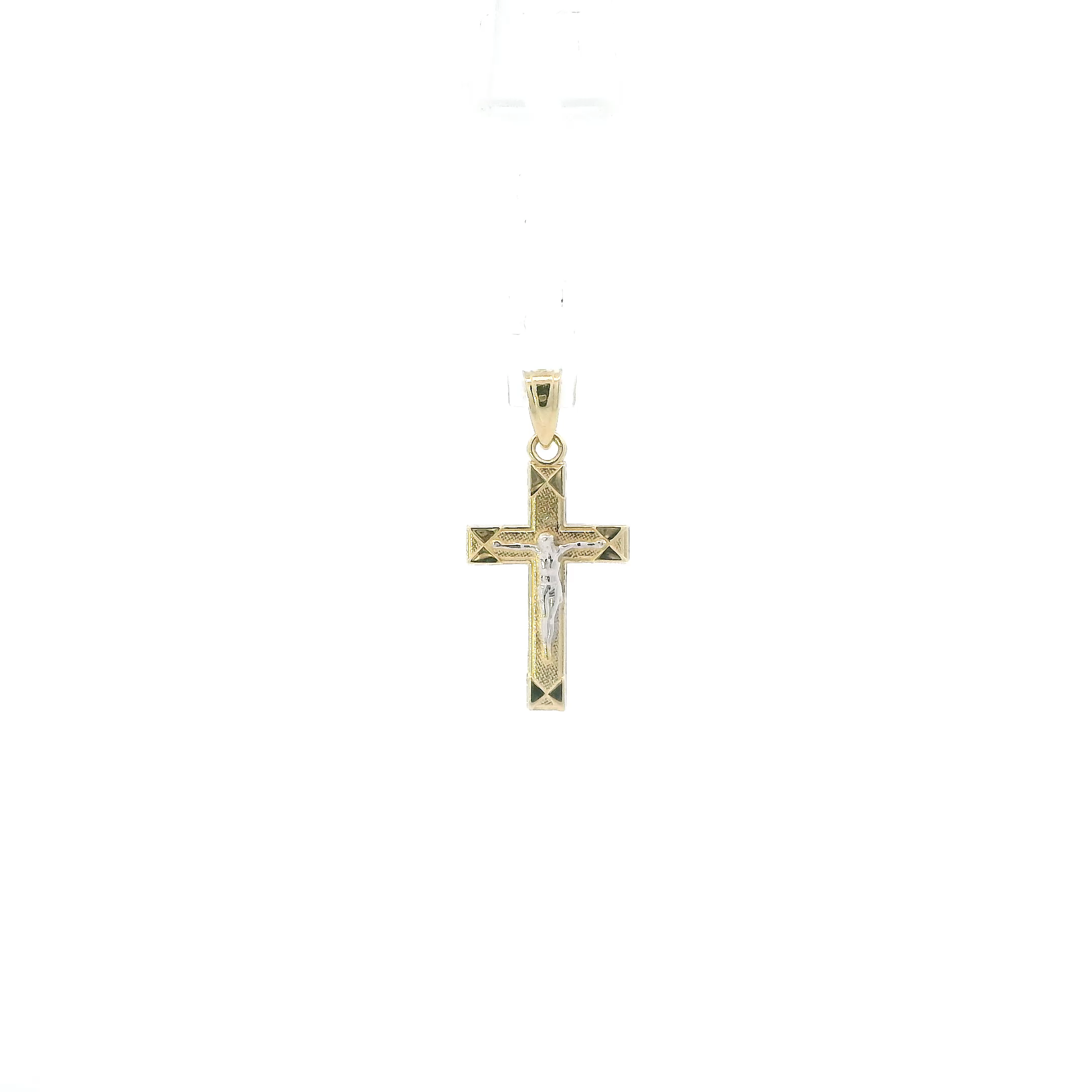 10K Yellow & White Gold Crucifix Pendant