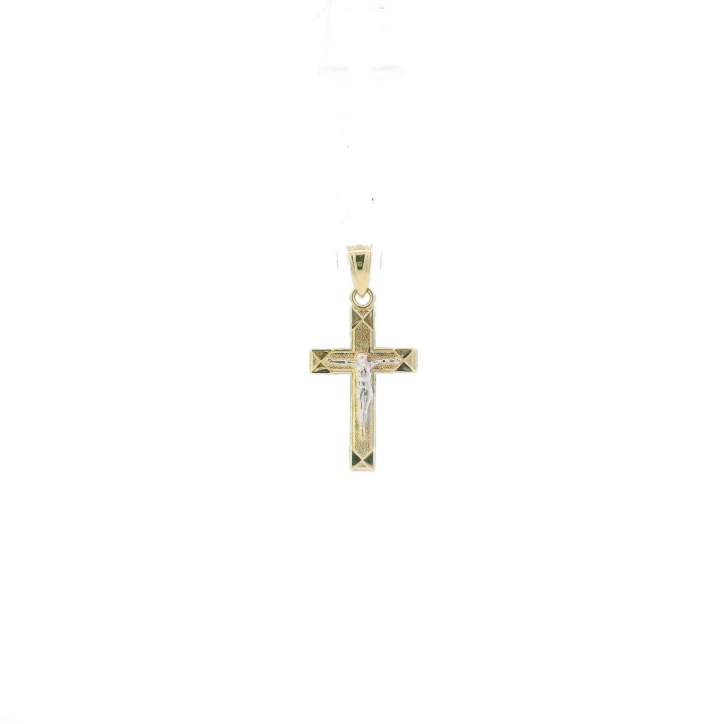 10K Yellow & White Gold Crucifix Pendant