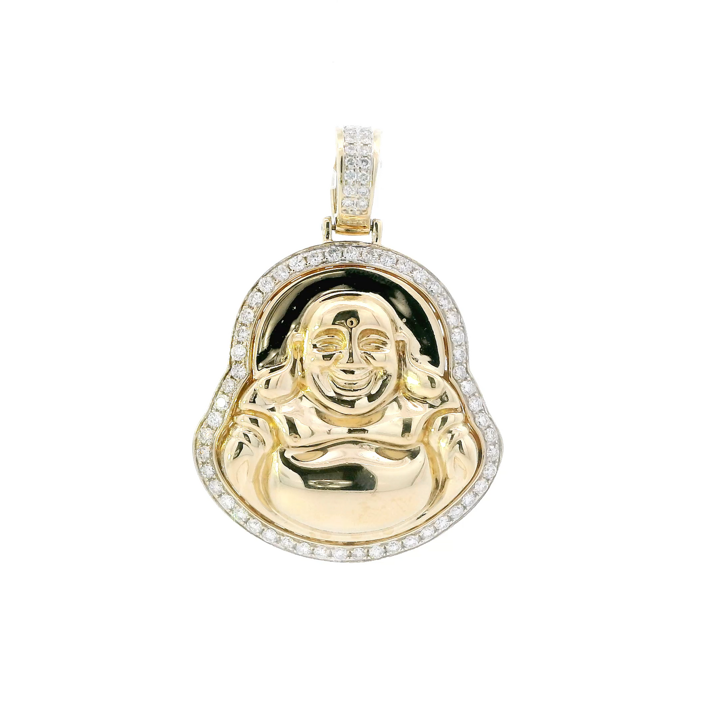 10K Yellow Gold Diamond Buddha Pendant- 1.33ct