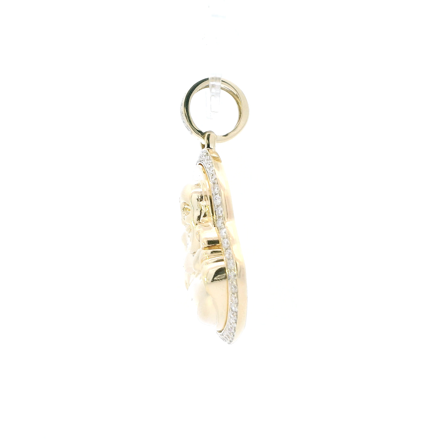 10K Yellow Gold Diamond Buddha Pendant- 1.33ct
