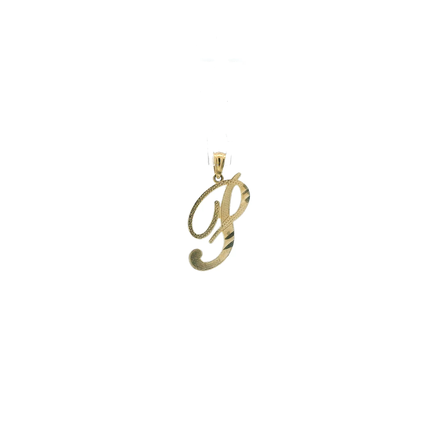 10K Yellow Gold Diamond Cut Letter "P" Pendant