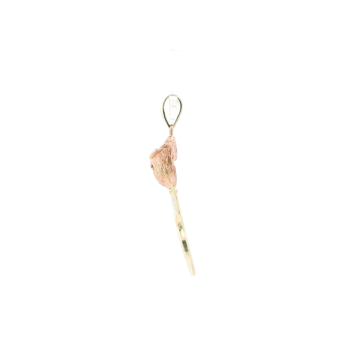 14K Tri Color Gold Rose Pendant