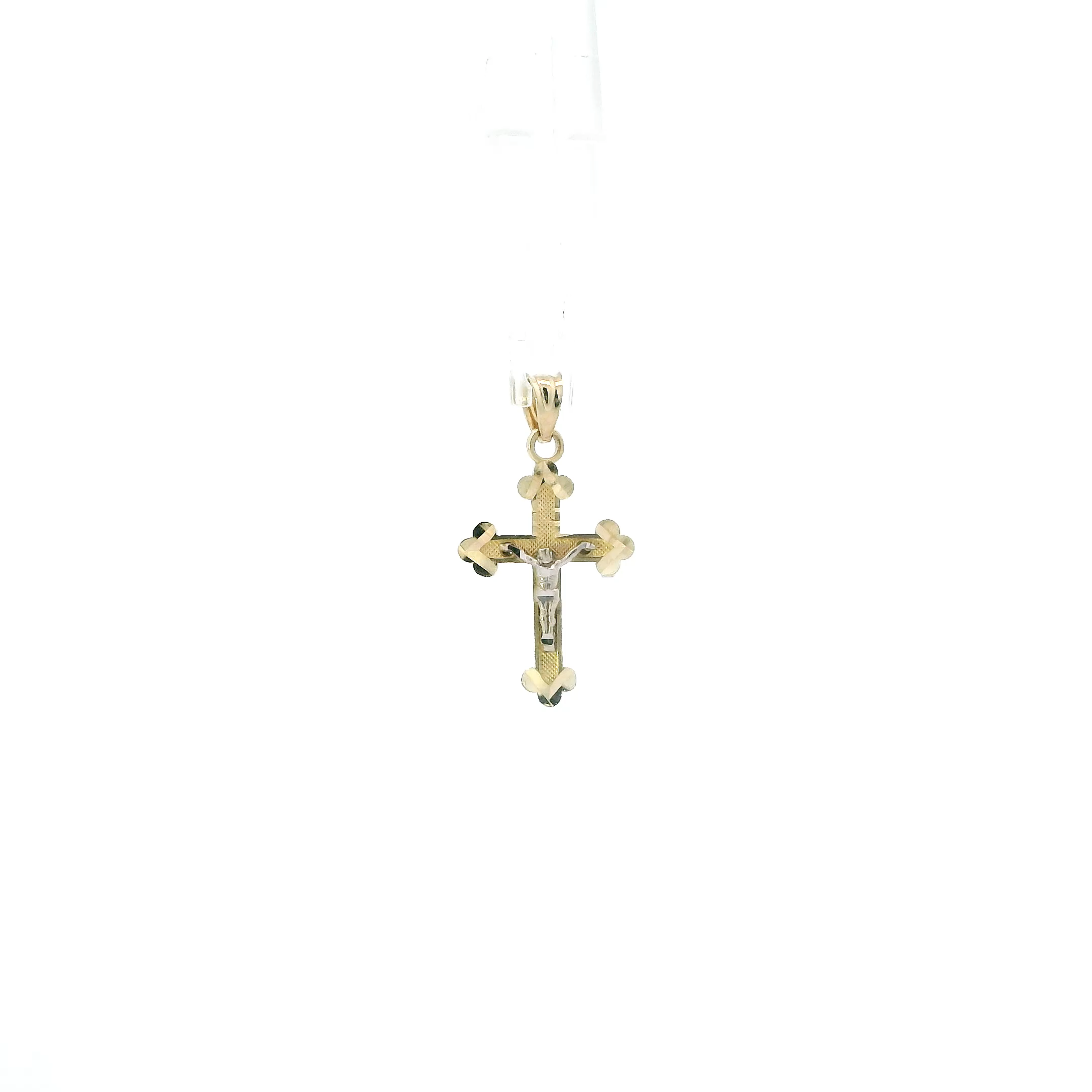 10K Yellow & White Gold Crucifix Pendant