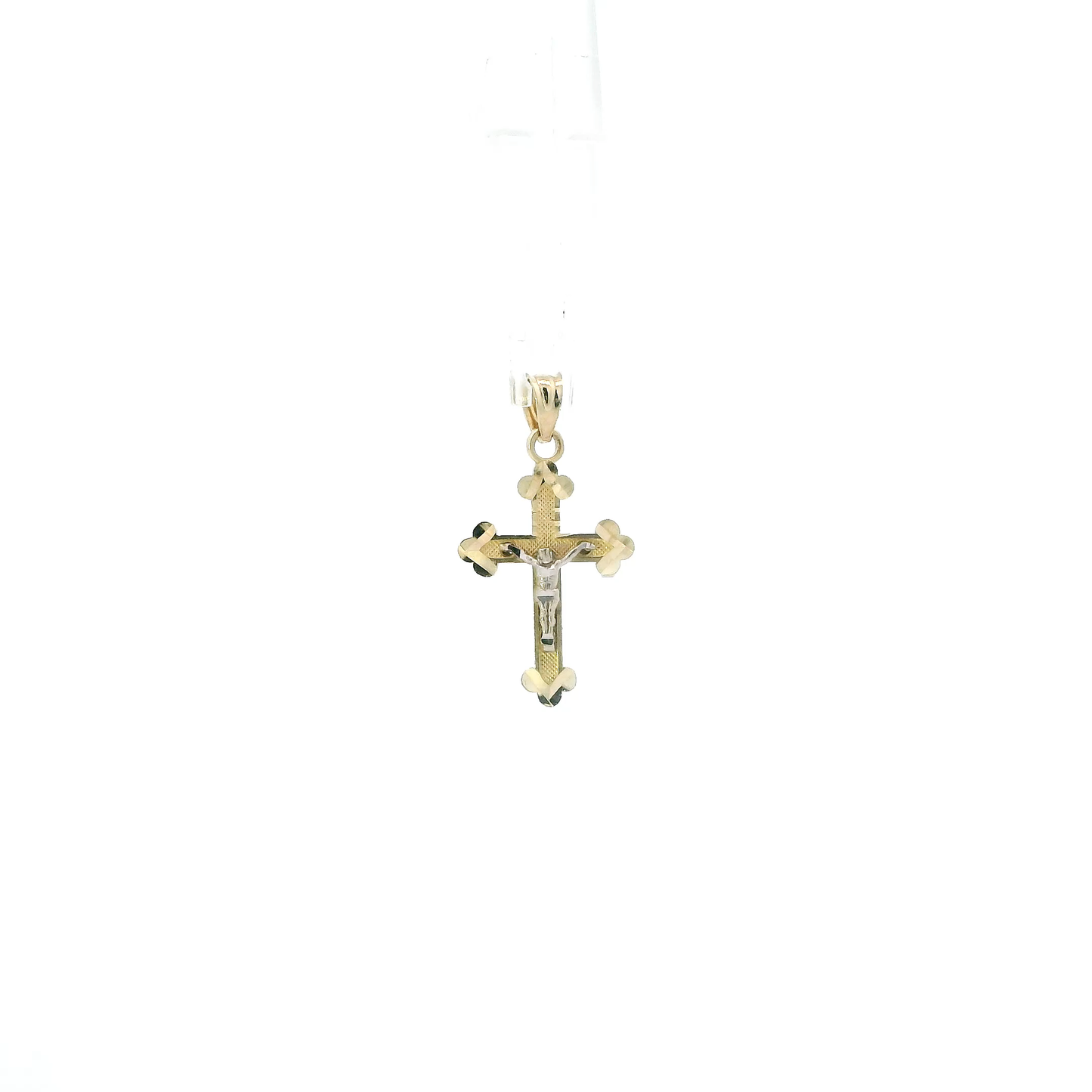 10K Yellow & White Gold Crucifix Pendant