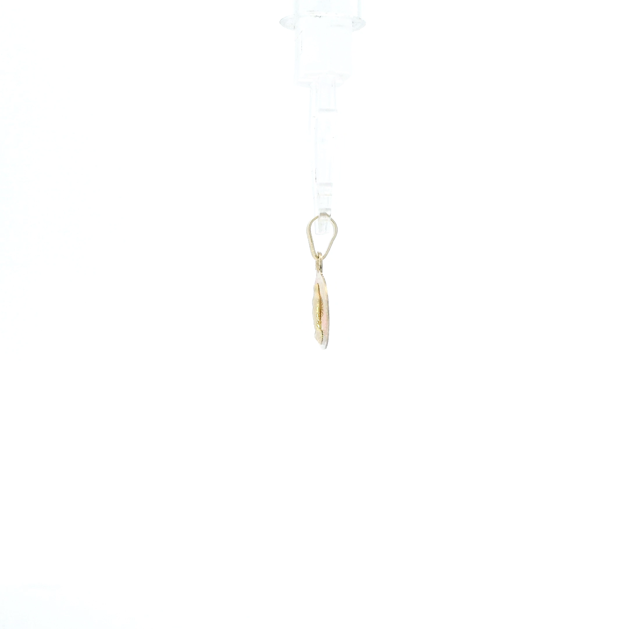 10K Tri Color Gold Round Religious Pendant