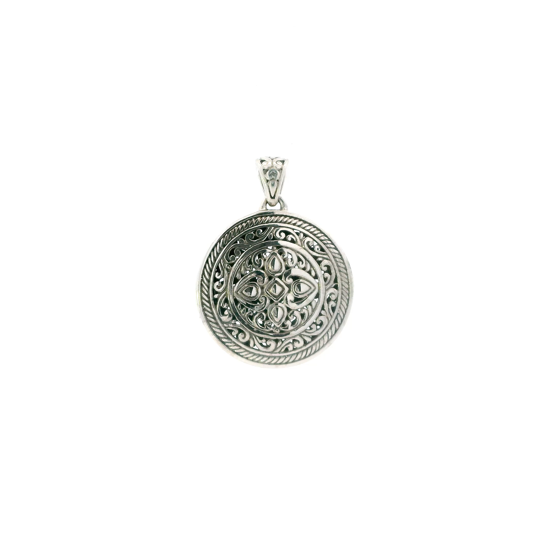 Sterling Silver Round Filigree Pendant