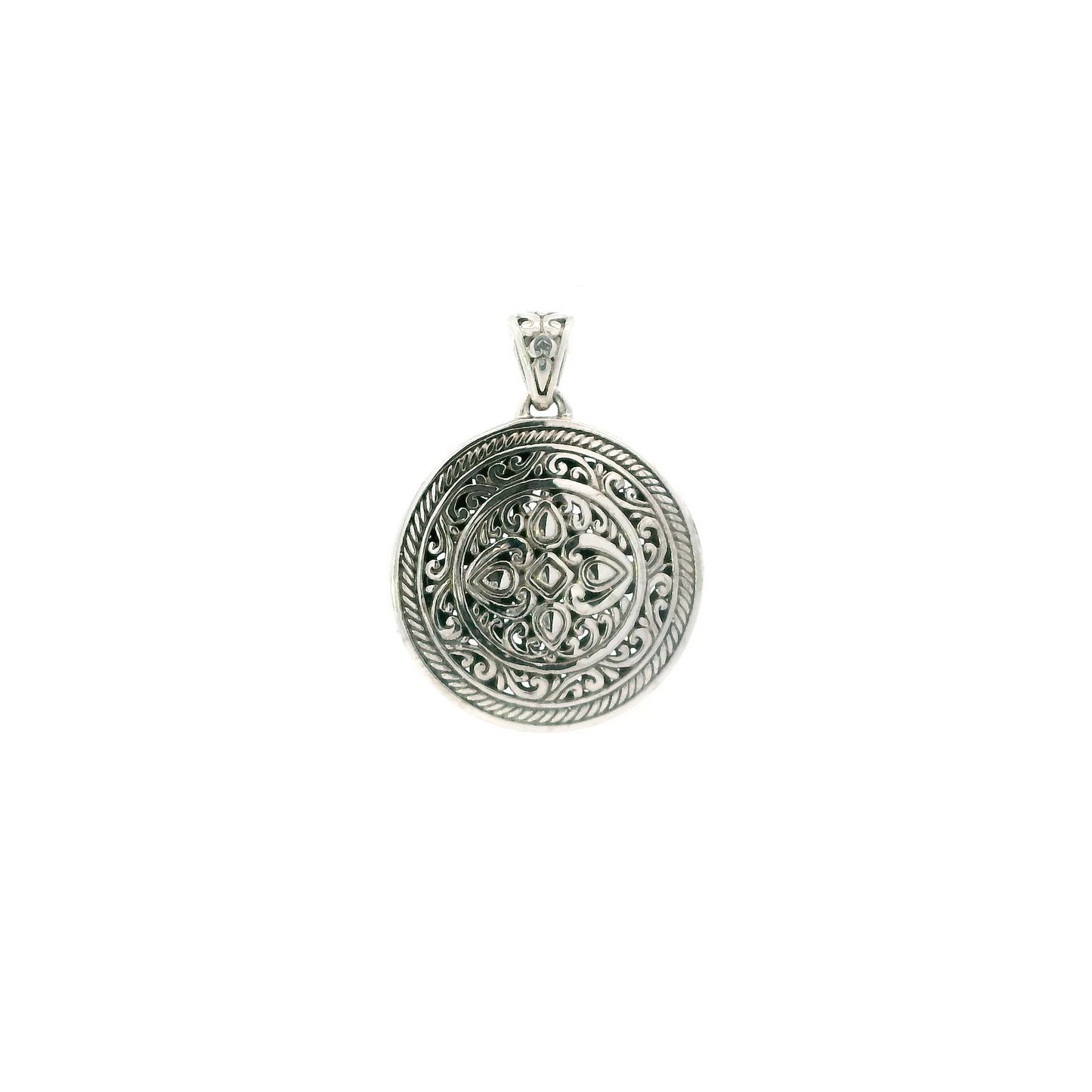 Sterling Silver Round Filigree Pendant