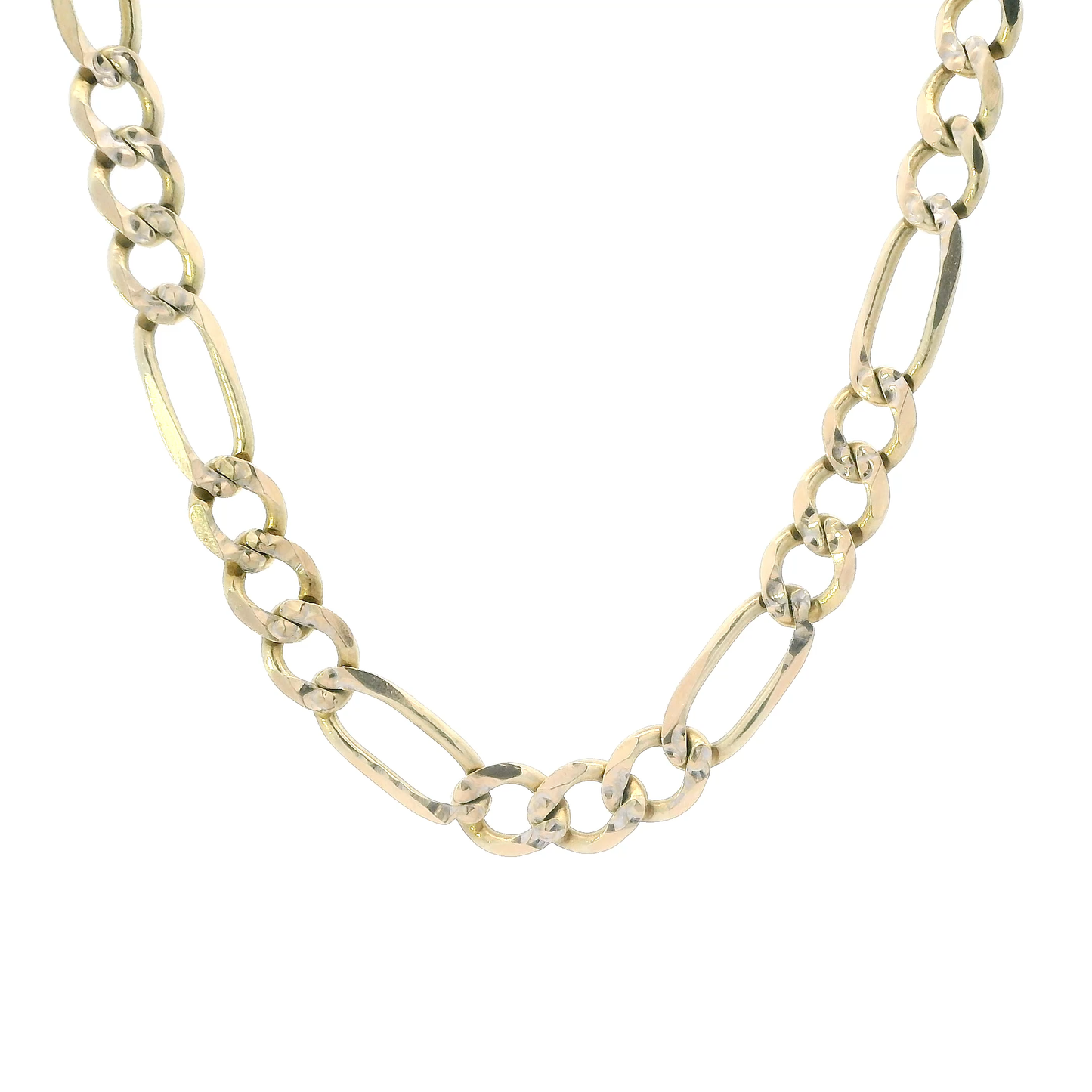 10K Yellow Gold 22" Diamond Cut Figaro Chain