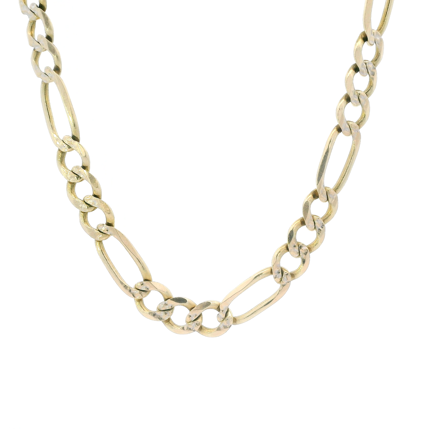 10K Yellow Gold 22" Diamond Cut Figaro Chain