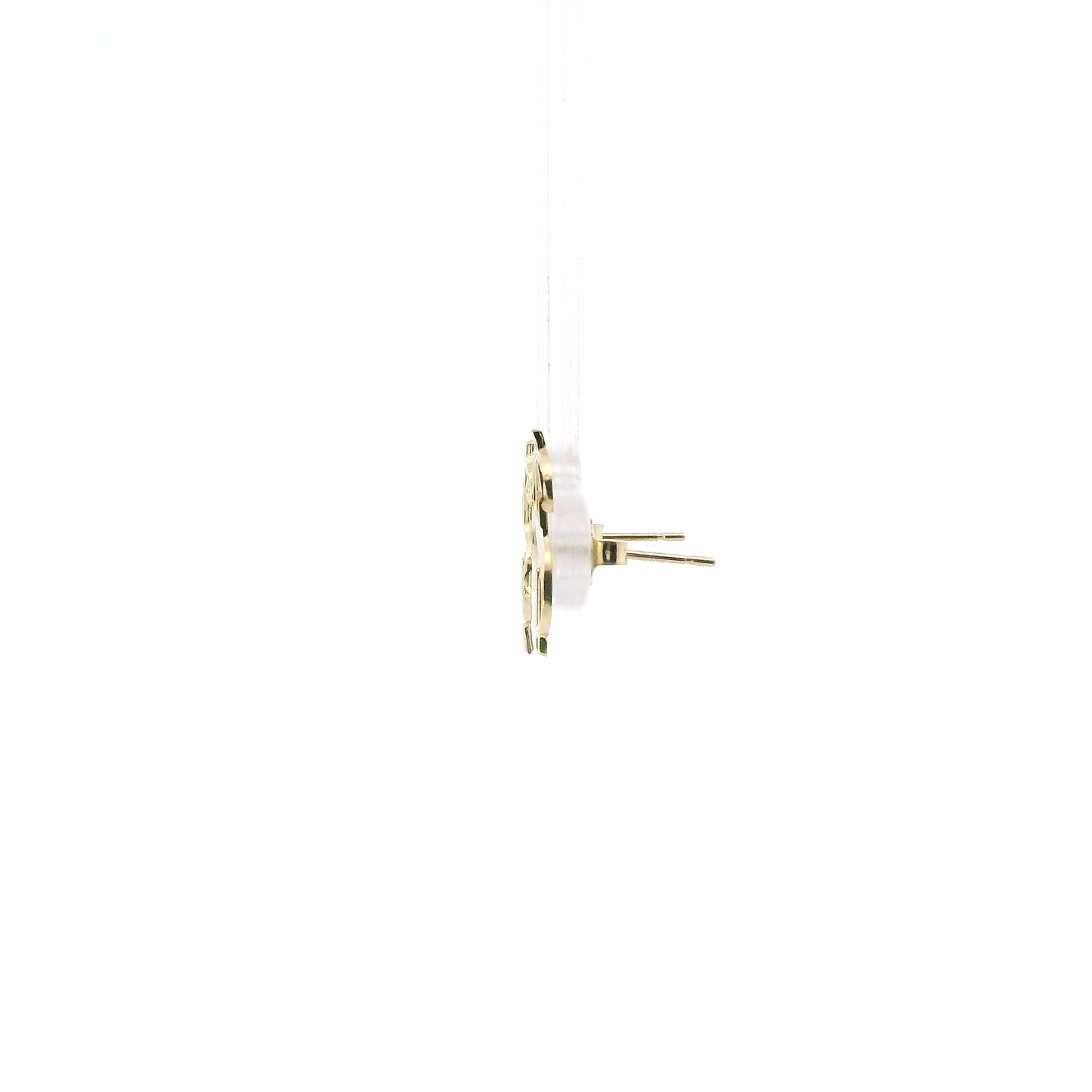 10K Yellow Gold Diamond Cut Dollar Sign Stud Earrings