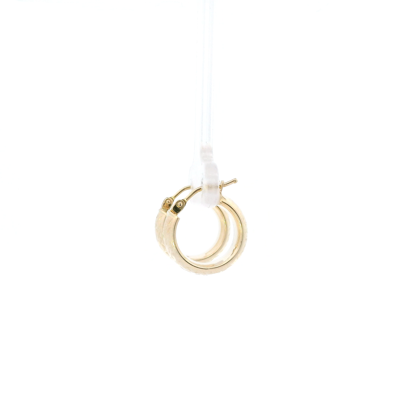 14K Yellow Gold Dimond Cut Hoop Earrings