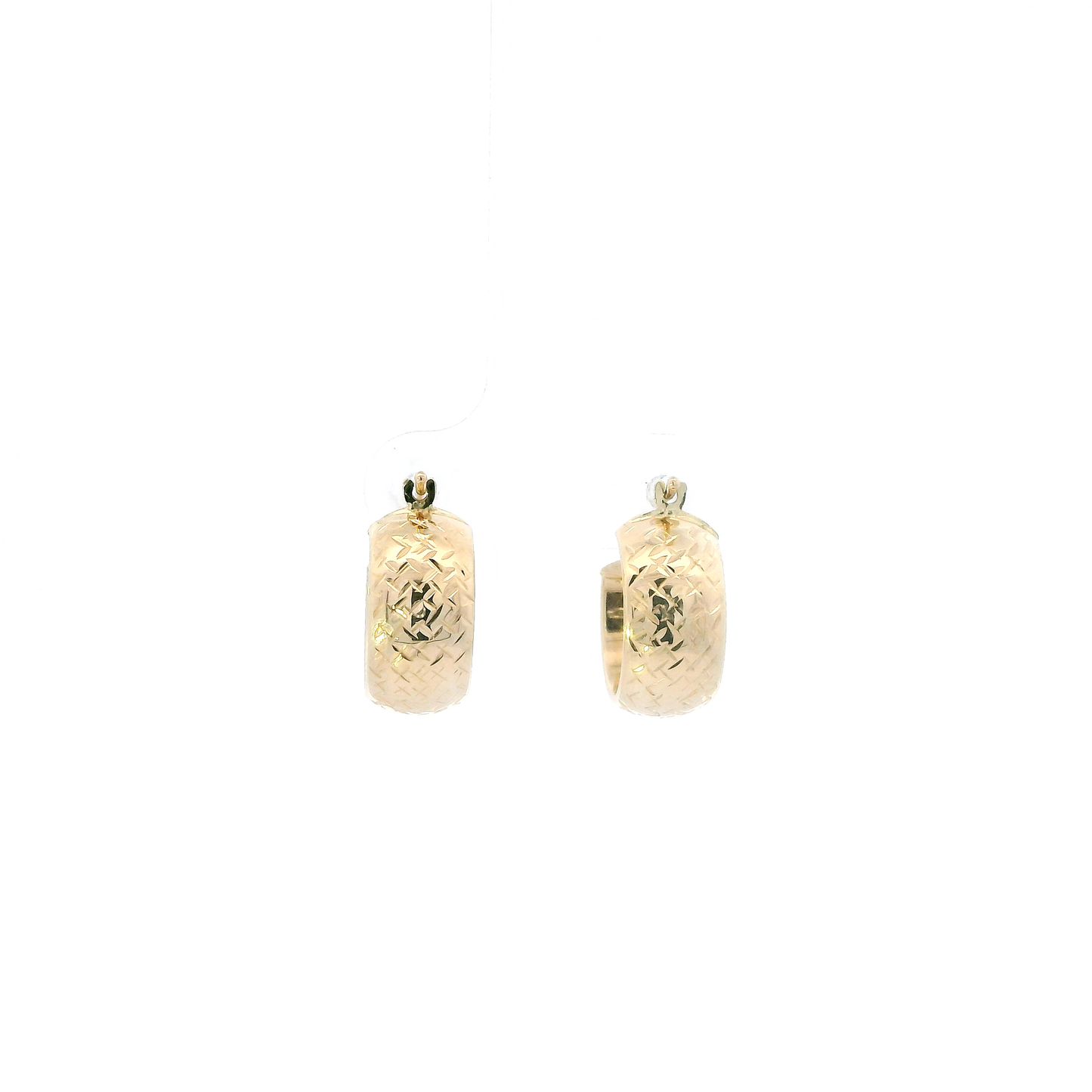 14K Yellow Gold Dimond Cut Hoop Earrings