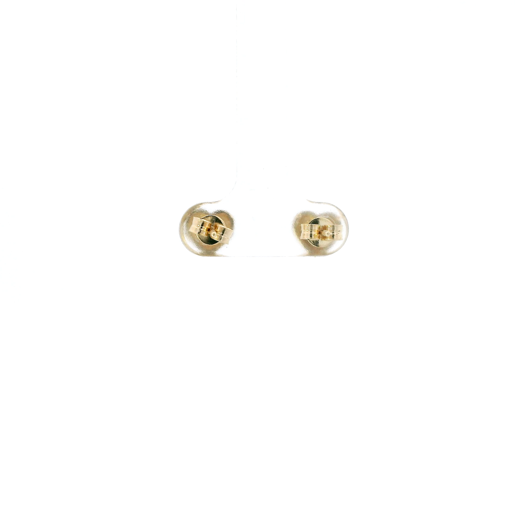 14K Yellow Gold Diamond Cut Heart Stud Earrings